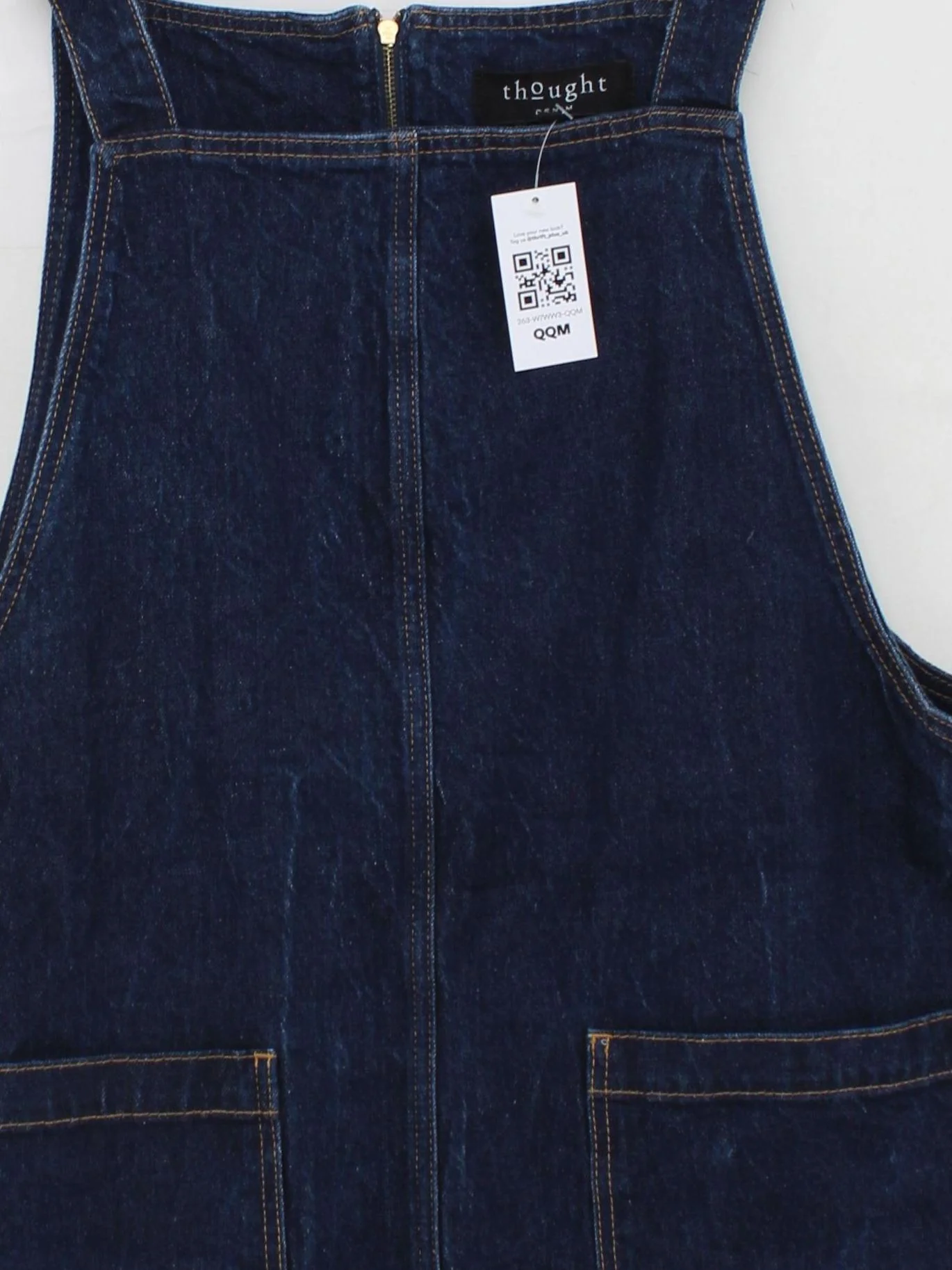 Thought Pinafore/Dungaree Mini Dress UK6 in Blue - Image 3