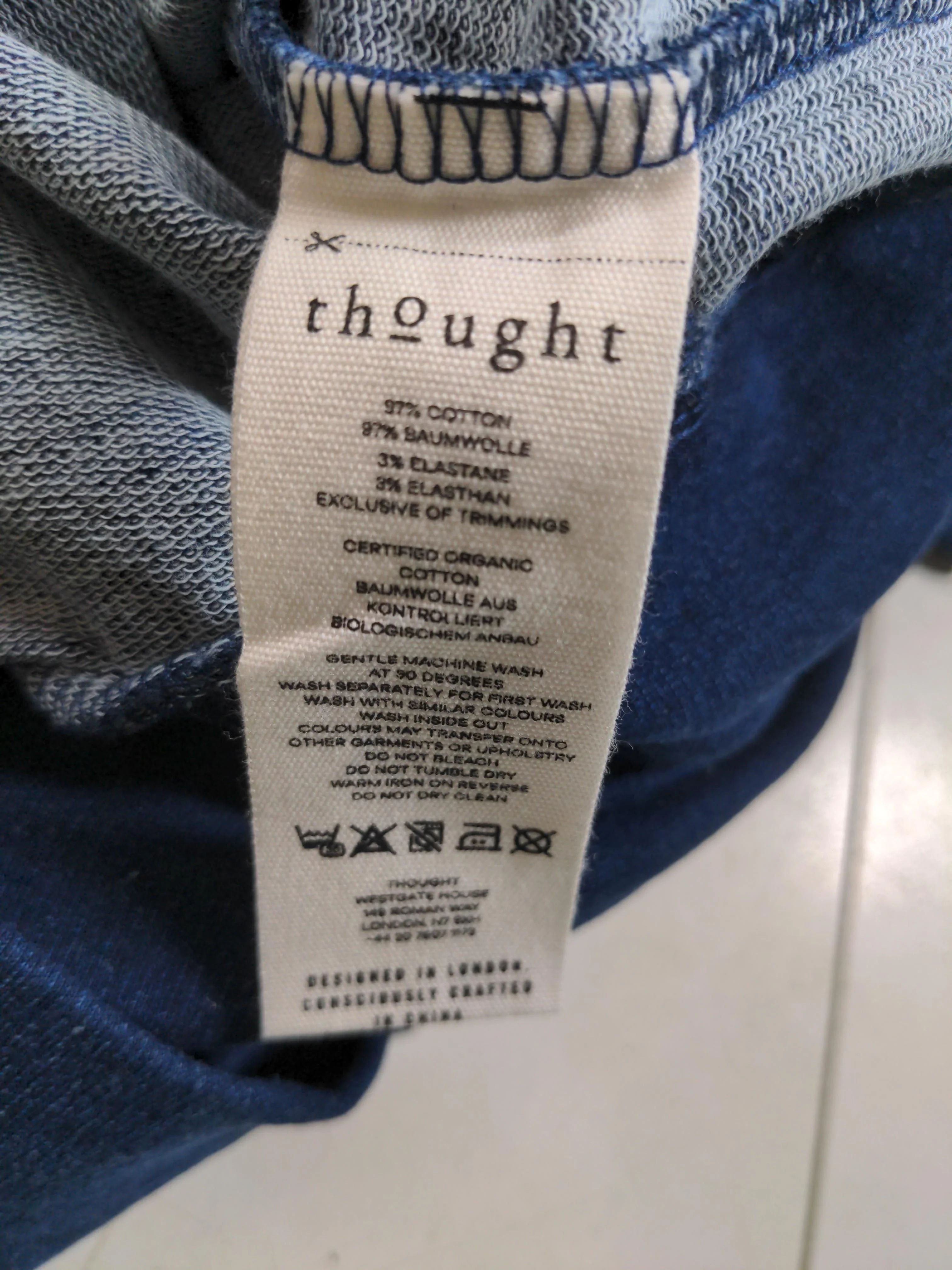 Thought T-Shirt Mini Dress UK16 in Blue - Image 6