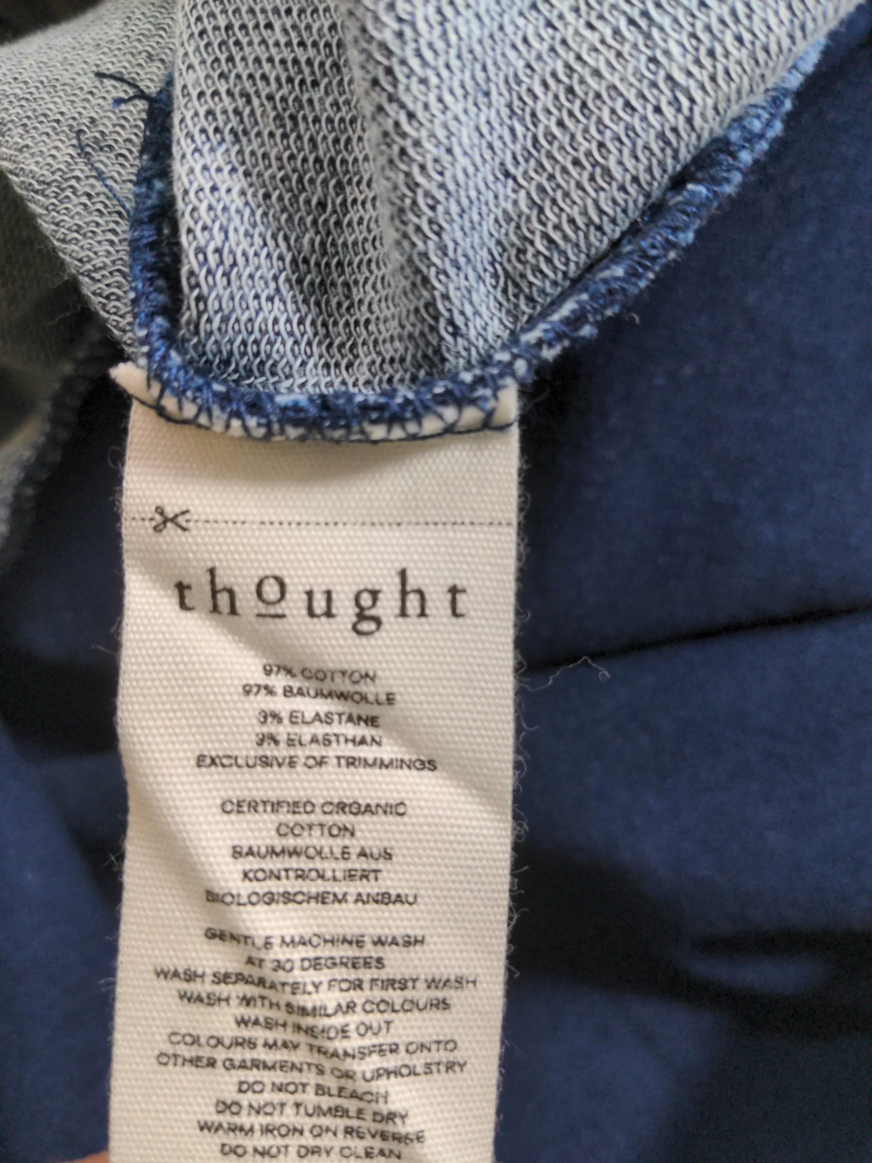 Thought T-Shirt Mini Dress UK16 in Blue - Image 6