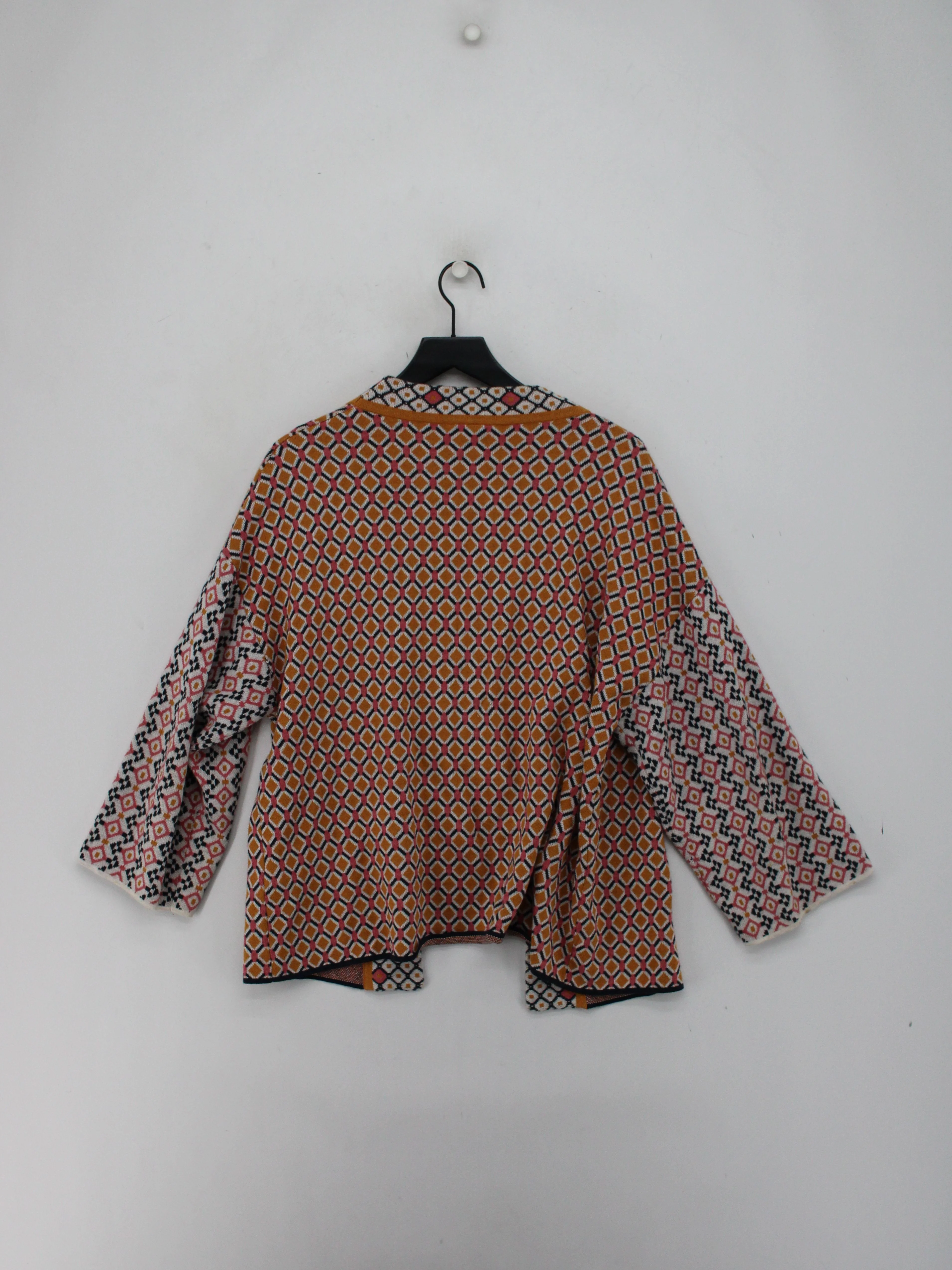 Thought Women's Cardigan S Multi Geometric Cotton with Wool V-Neck Cardigan - Image 2
