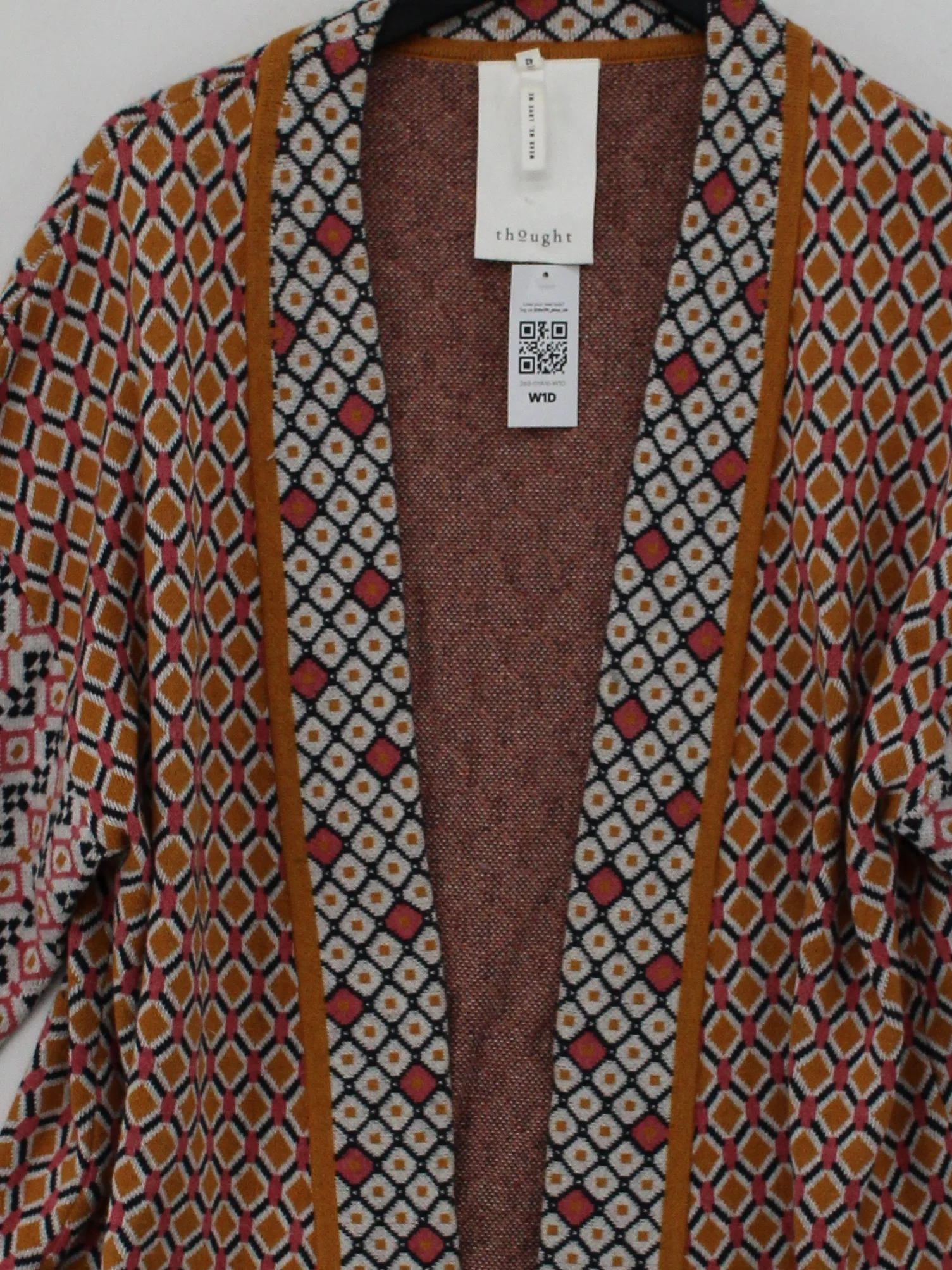 Thought Women's Cardigan S Multi Geometric Cotton with Wool V-Neck Cardigan - Image 3