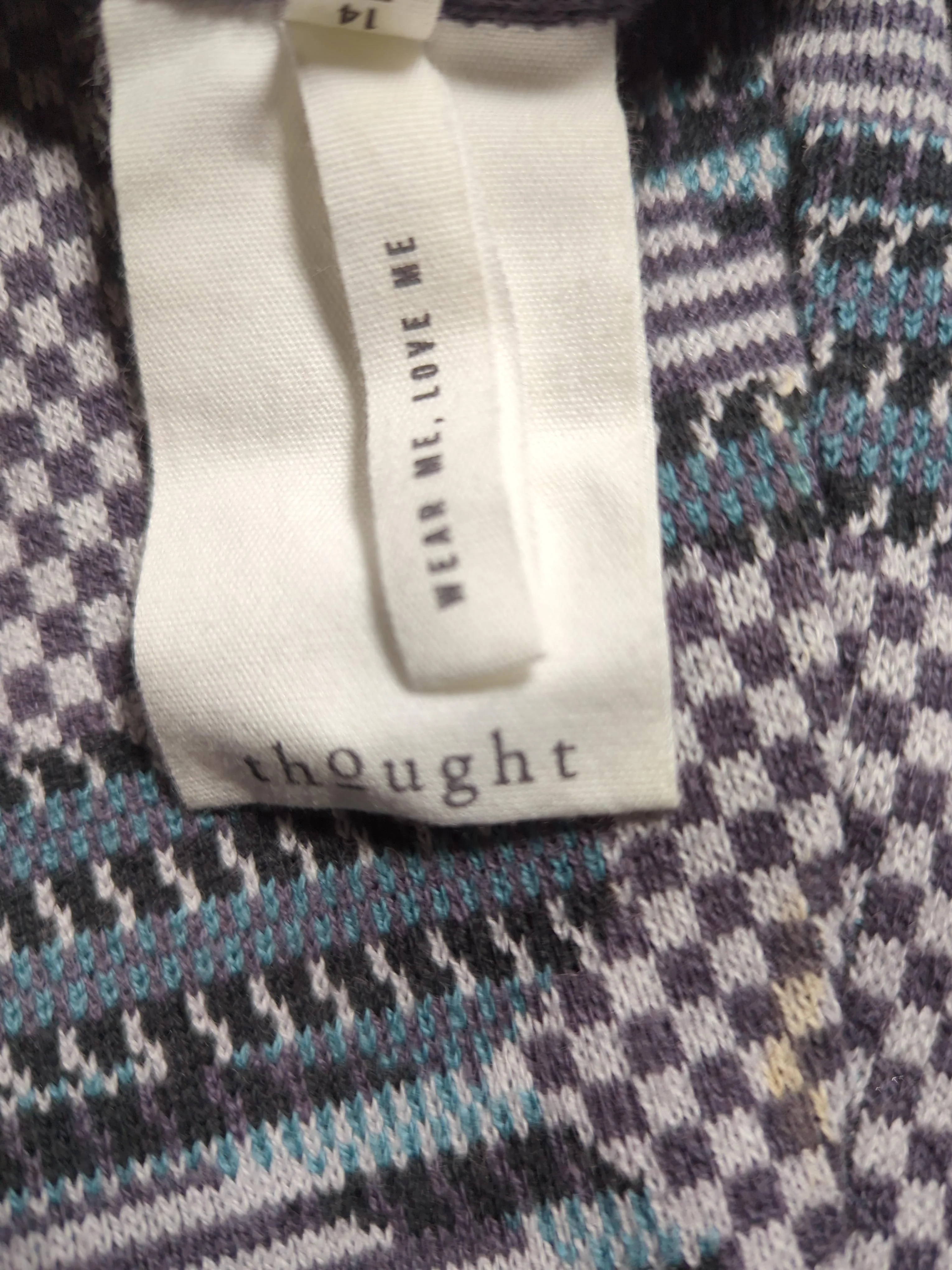 Thought Women's Cardigan UK 14 Multi Cotton with Wool V-Neck Cardigan - Image 5