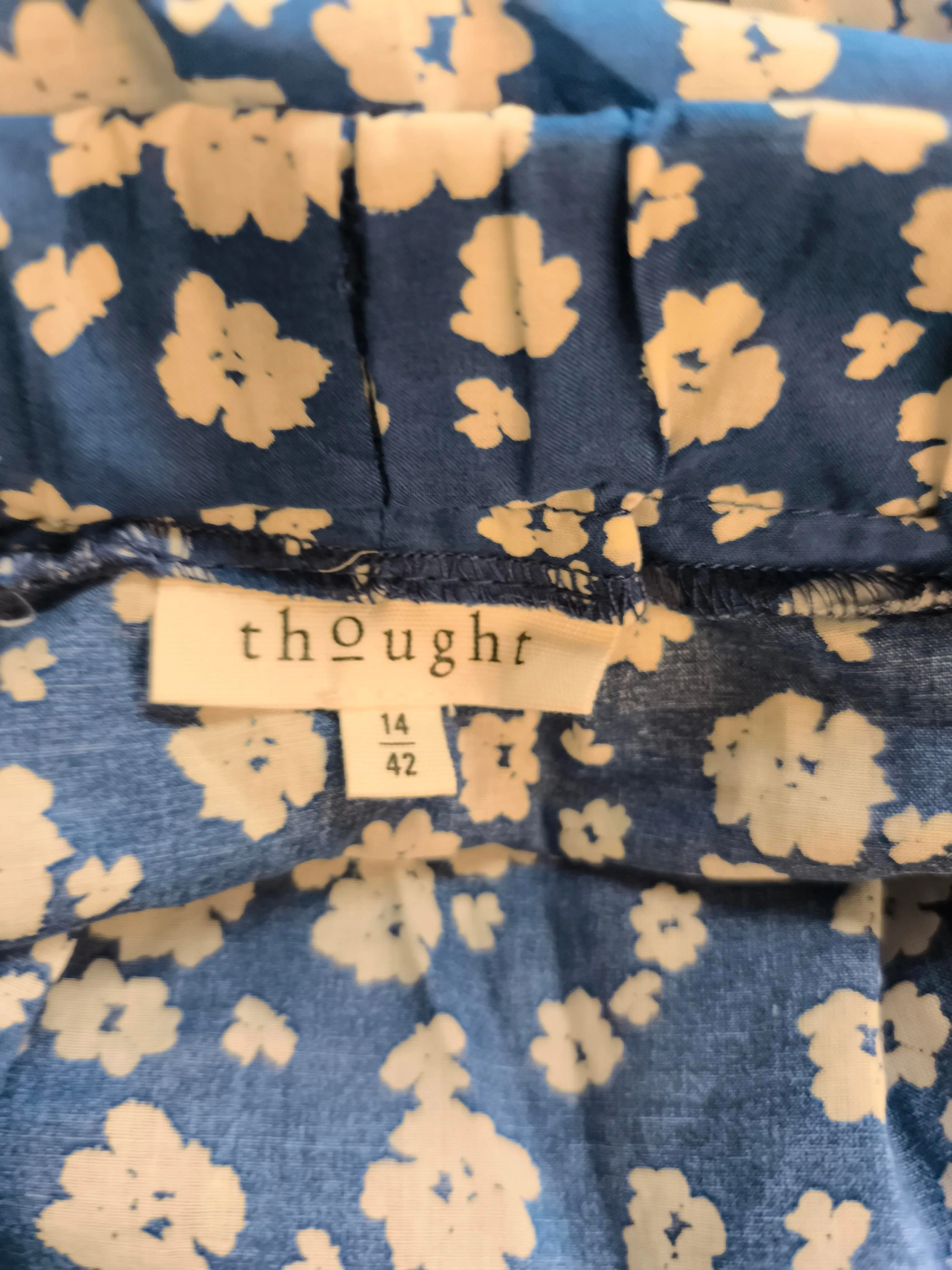 Thought Women's Maxi Skirt L Blue Floral 100% Cotton Long Maxi - Image 5