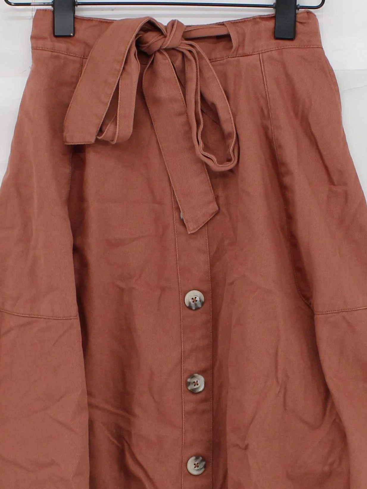 Thought Women's Midi Skirt UK 8 Brown 100% Cotton Midi Wrap - Image 3