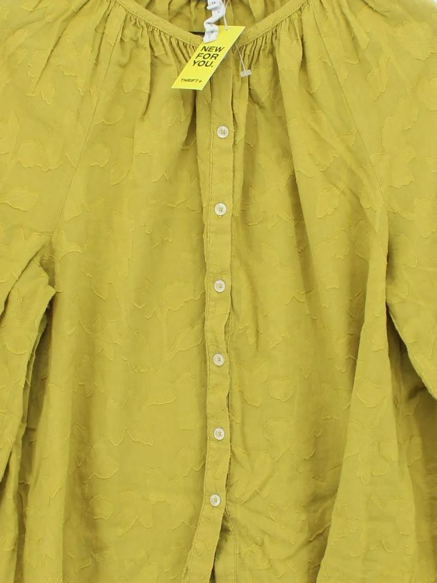 Thought Women's Shirt S Yellow 100% Cotton Long Sleeve Round Neck Basic - Image 3