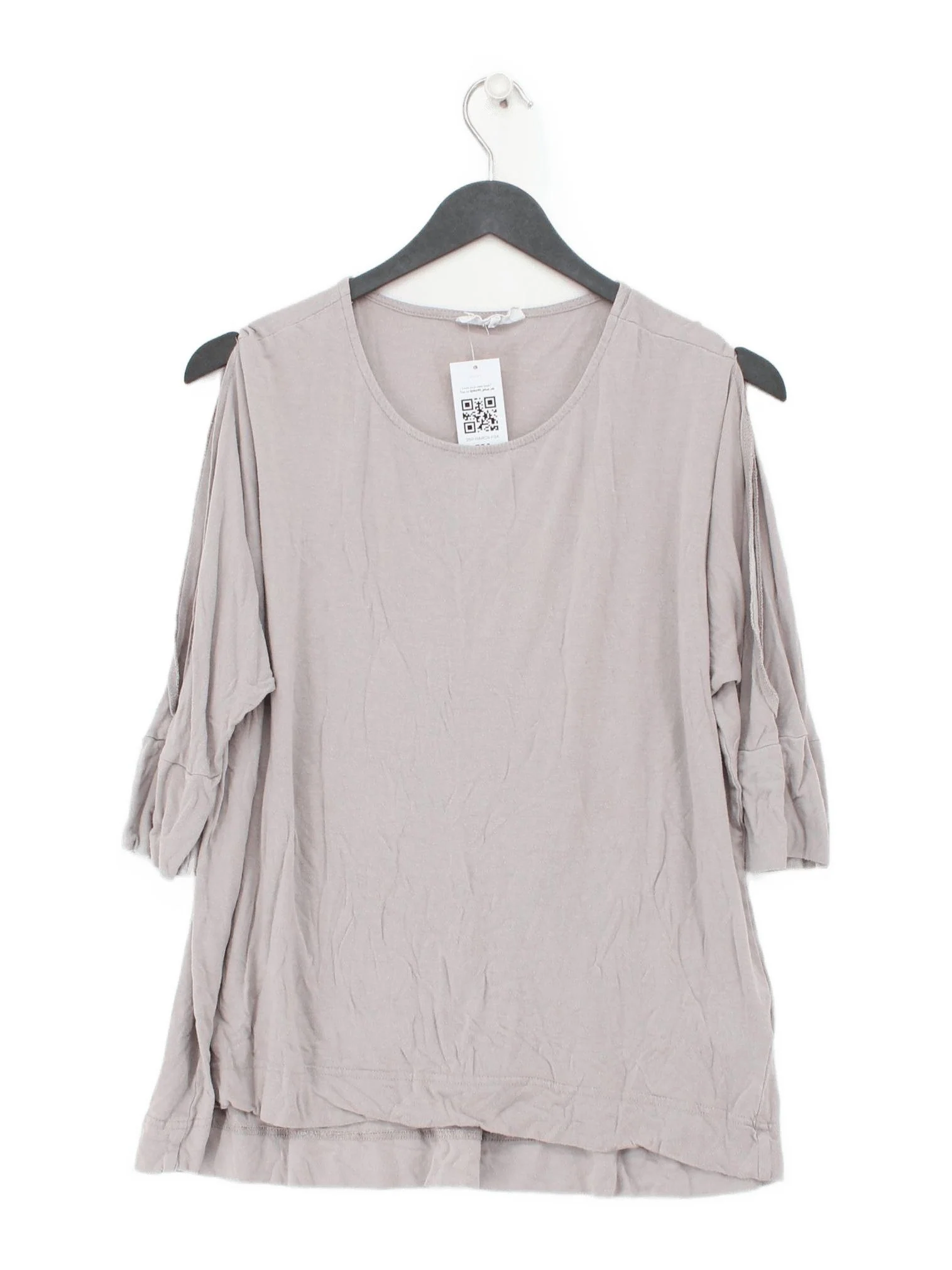 Thought Women's Top S Grey Viscose with Cotton 3/4 Sleeve Round Neck Basic