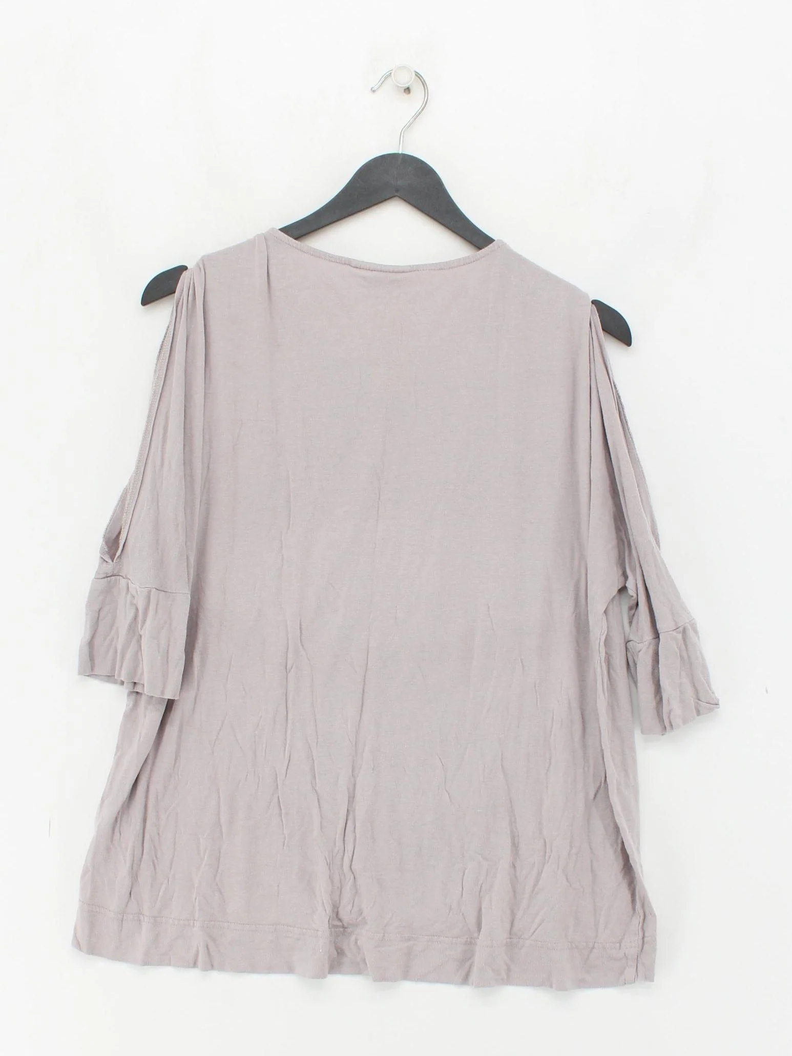 Thought Women's Top S Grey Viscose with Cotton 3/4 Sleeve Round Neck Basic - Image 2
