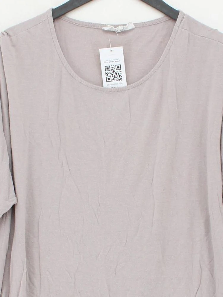 Thought Women's Top S Grey Viscose with Cotton 3/4 Sleeve Round Neck Basic - Image 3