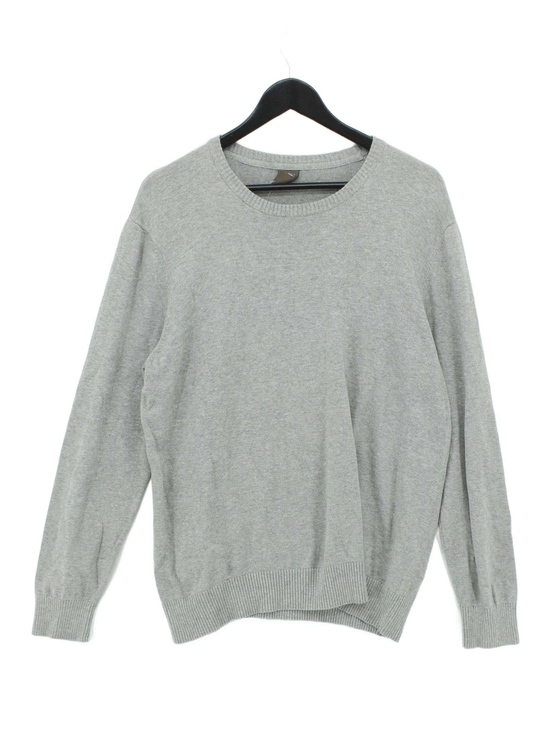 Timberland Men's Jumper L Grey 100% Cotton Round Neck Pullover
