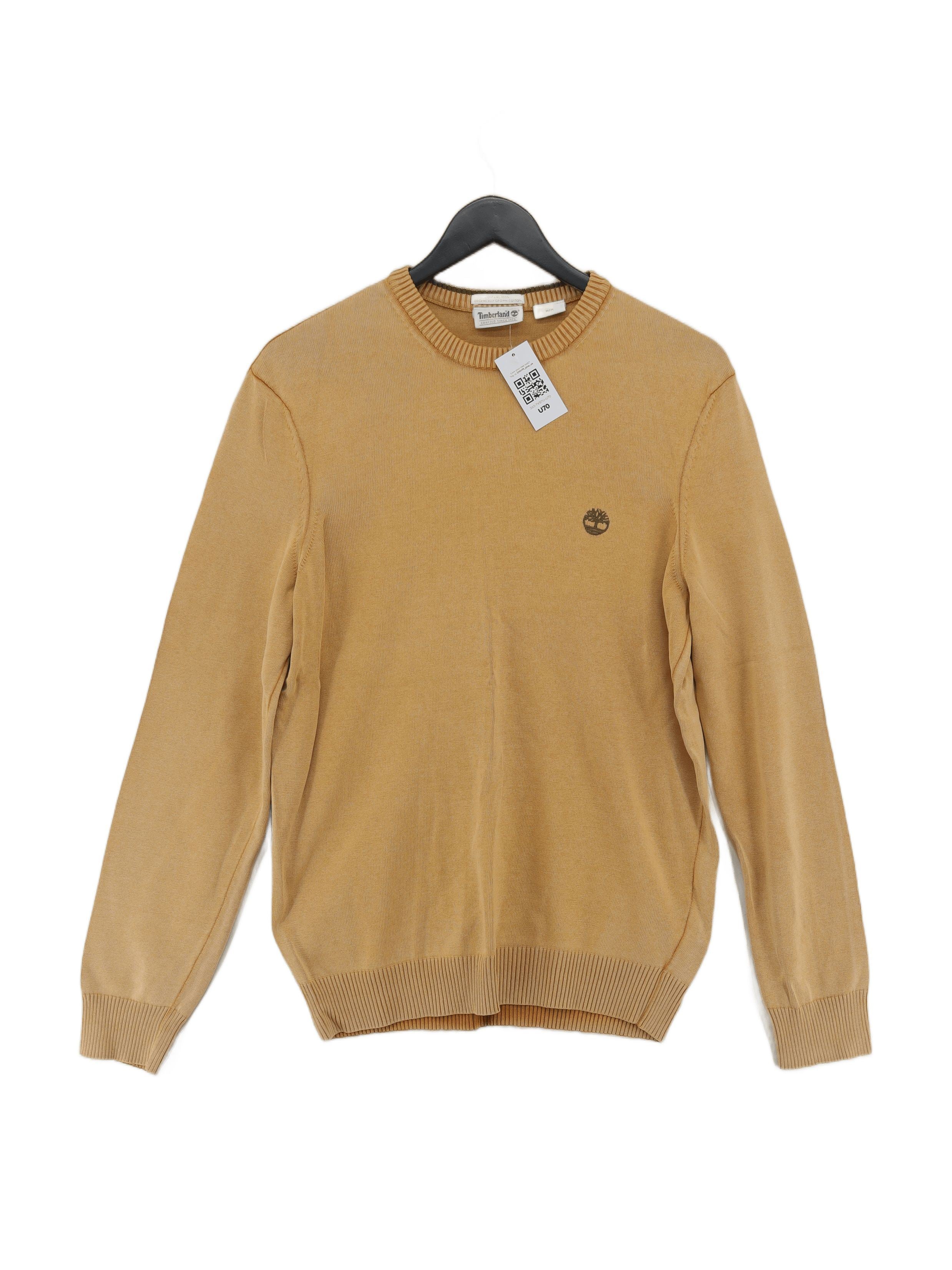 Timberland Men's Jumper M Tan 100% Cotton Round Neck Pullover
