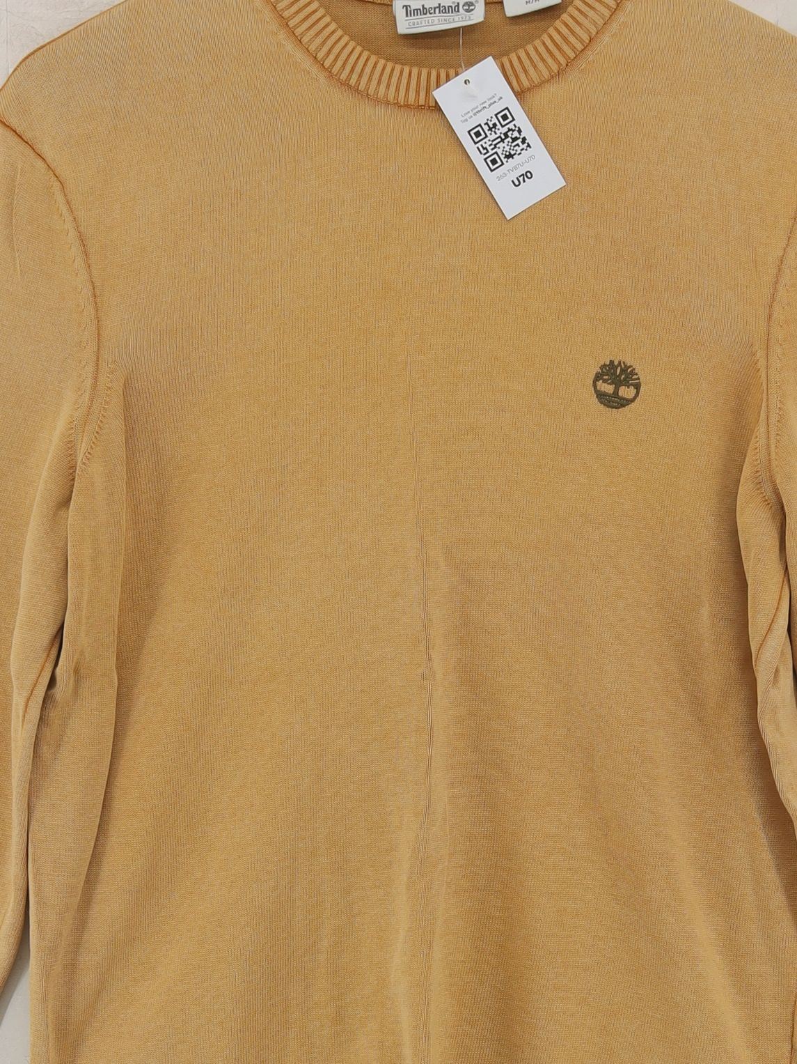 Timberland Men's Jumper M Tan 100% Cotton Round Neck Pullover - Image 3