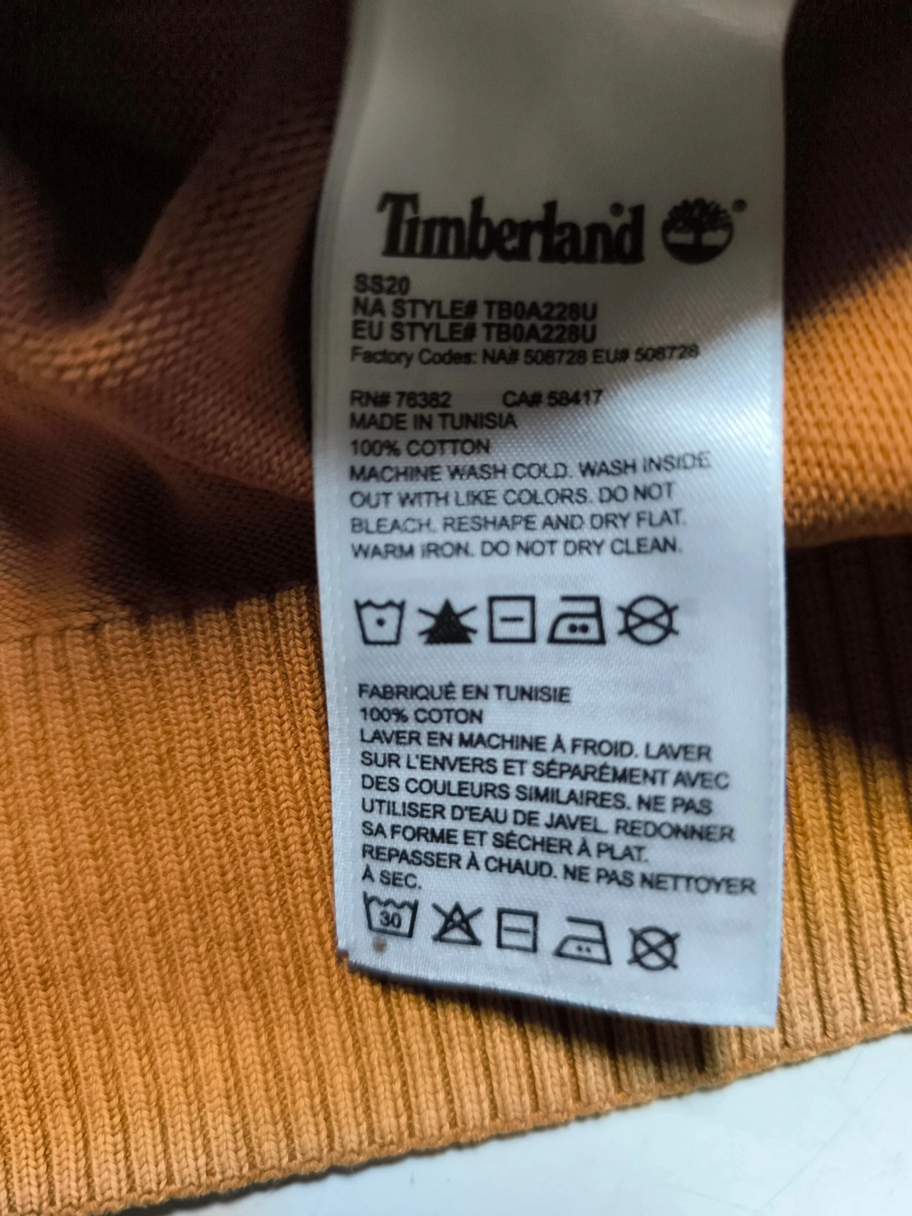 Timberland Men's Jumper M Tan 100% Cotton Round Neck Pullover - Image 6
