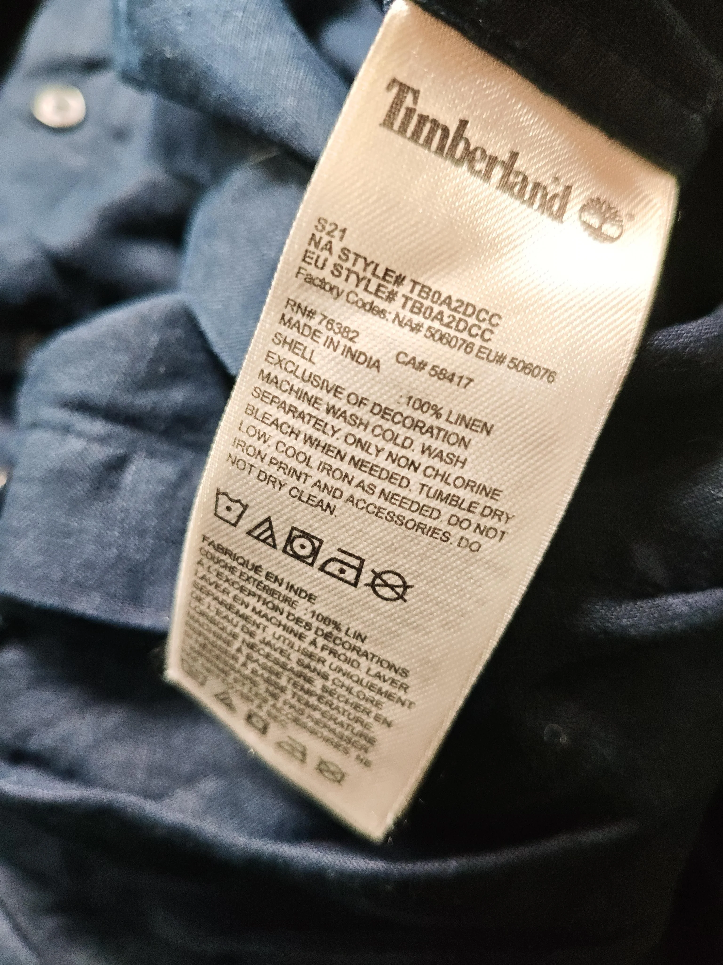Timberland Men's Shirt M Blue 100% Linen Basic - Image 6