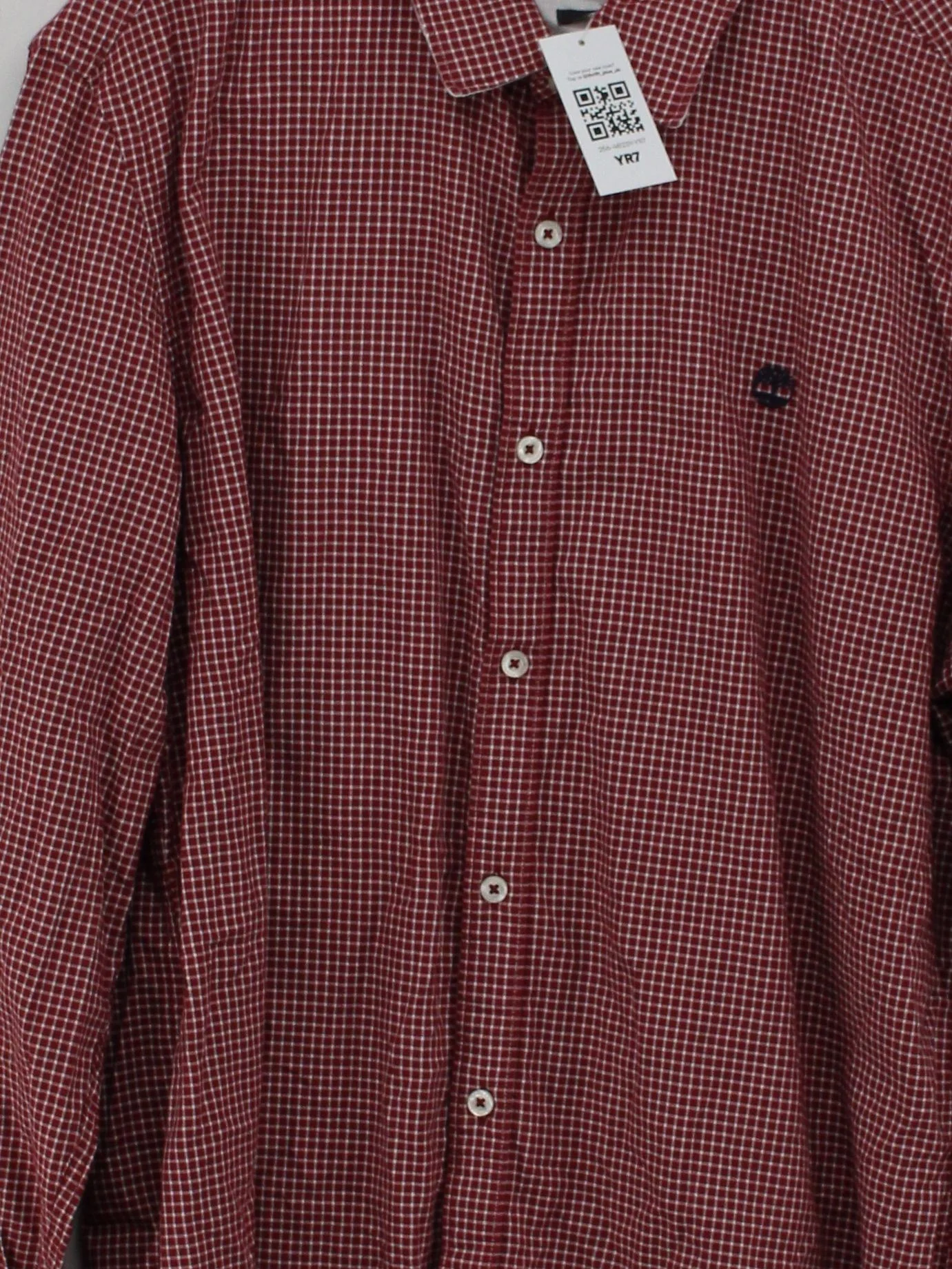 Timberland Men's Shirt M Red Checkered 100% Cotton Basic - Image 3