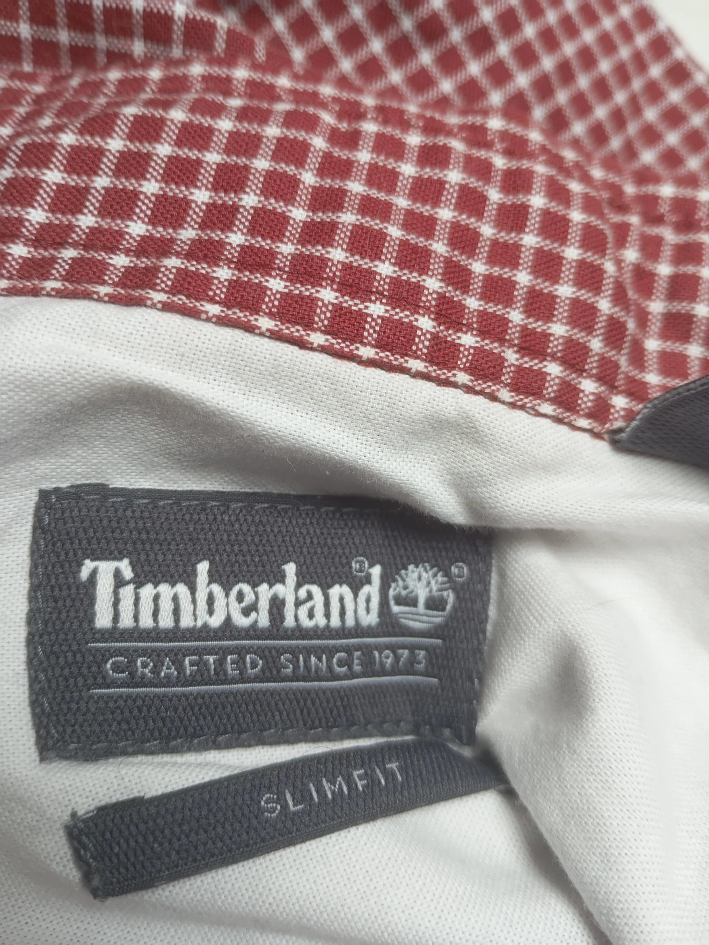 Timberland Men's Shirt M Red Checkered 100% Cotton Basic - Image 5