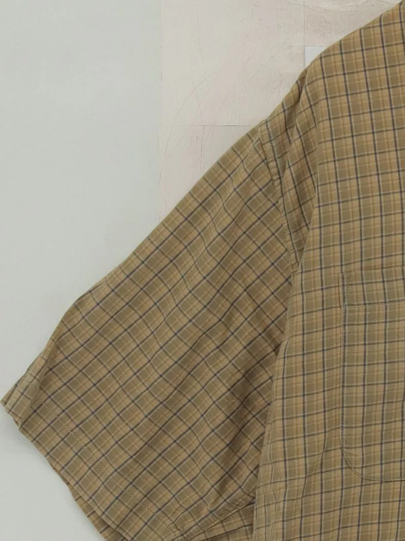 Timberland Men's Shirt M Tan Checkered 100% Cotton Basic - Image 4