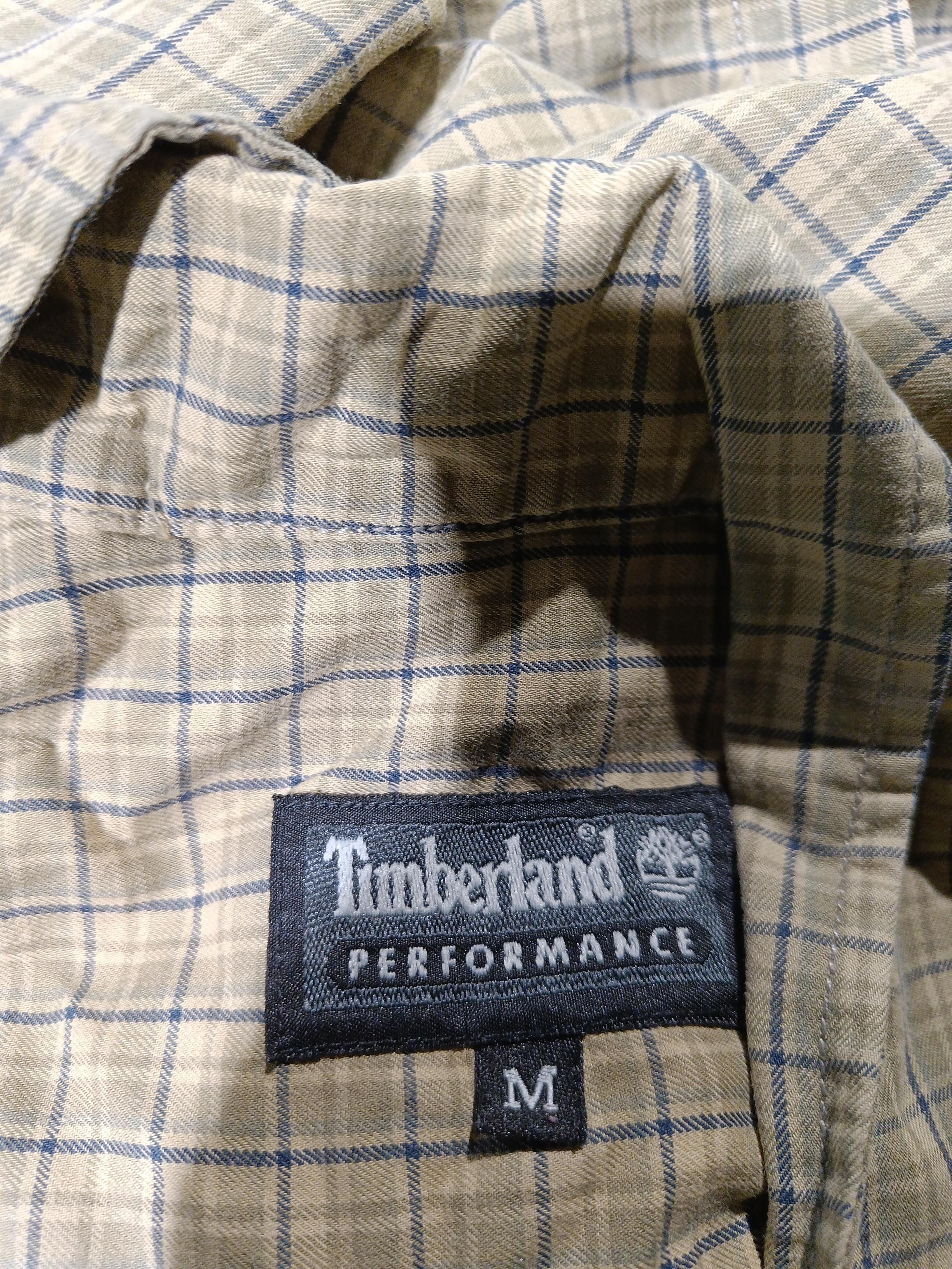 Timberland Men's Shirt M Tan Checkered 100% Cotton Basic - Image 5