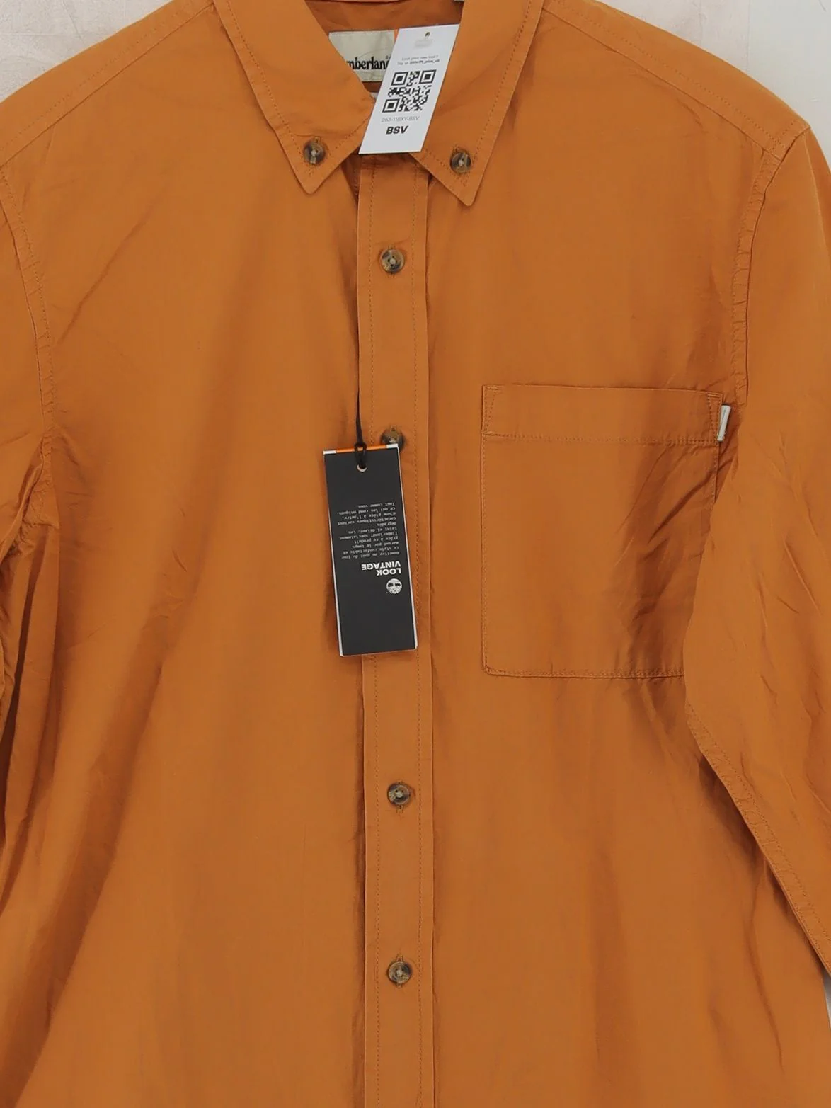 Timberland Men's Shirt S Orange 100% Cotton Basic - Image 3