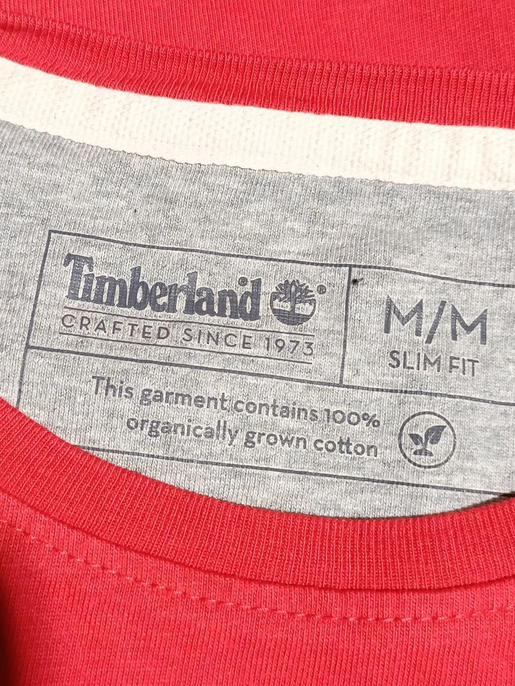 Timberland Men's T-Shirt M Red 100% Cotton Basic - Image 6