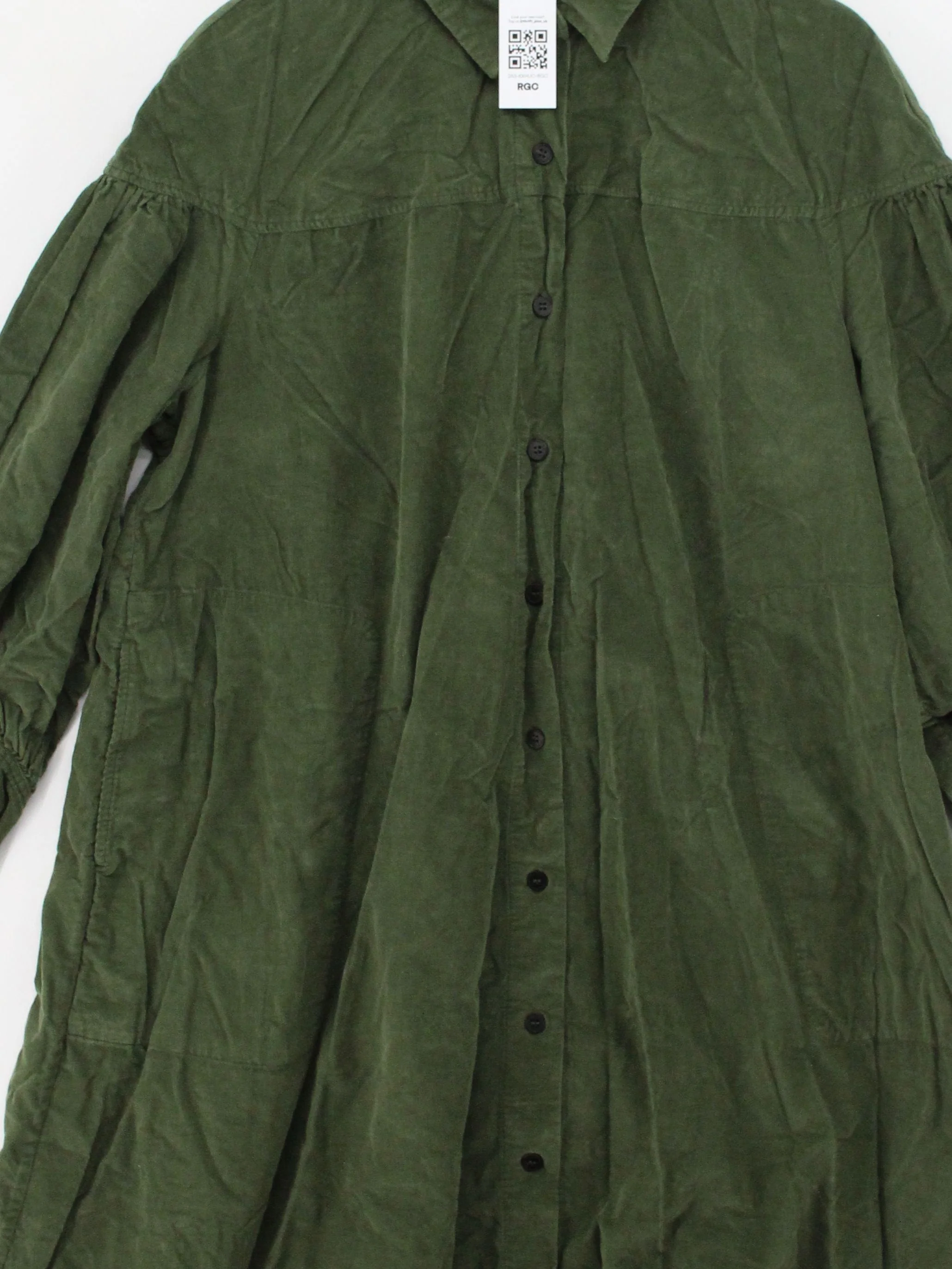 Toast Shirt Mini Dress UK2 in Green - Image 3