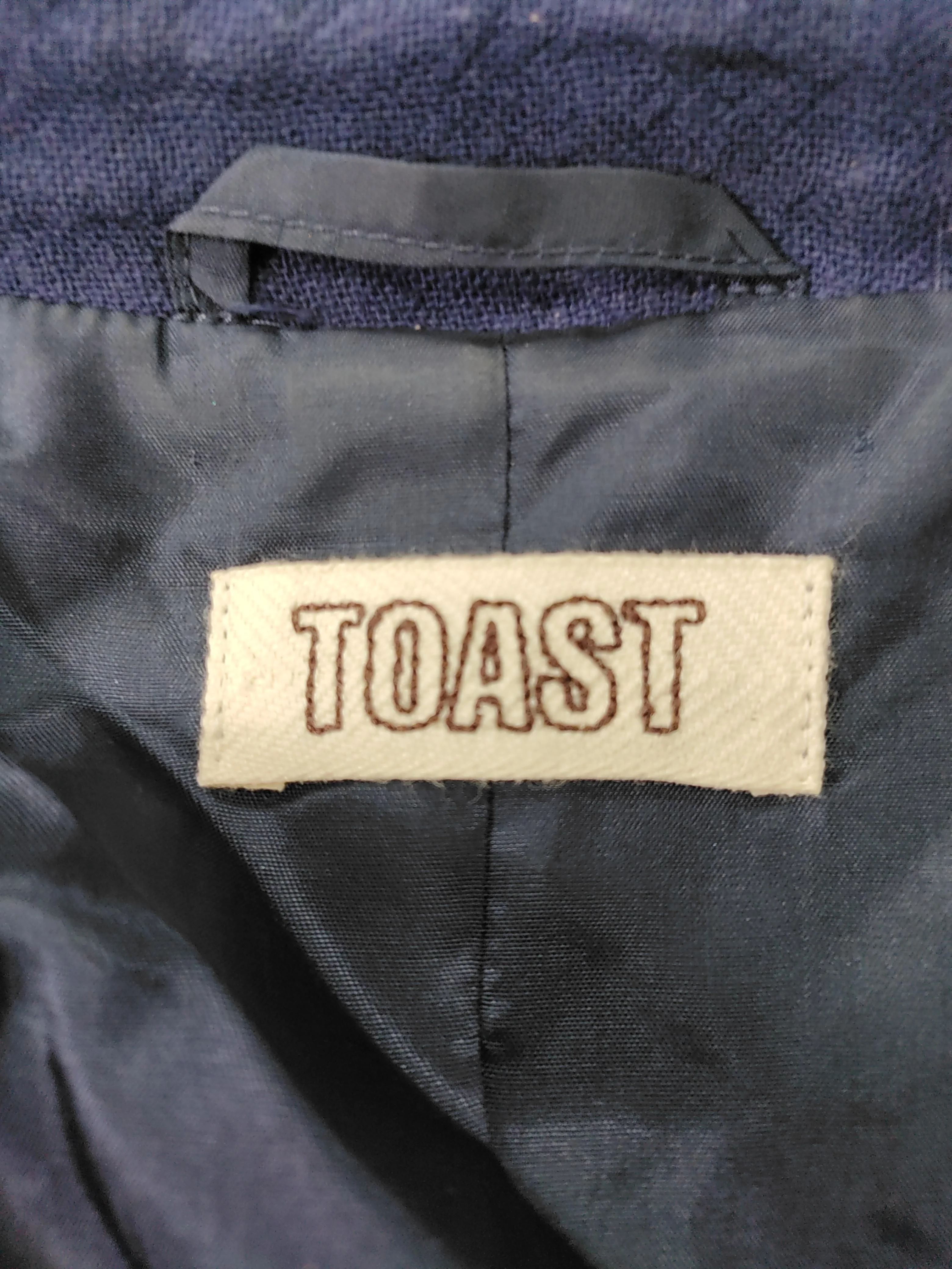 Toast Women's Blazer UK 12 Blue Linen with Cotton, Acetate Overcoat - Image 6