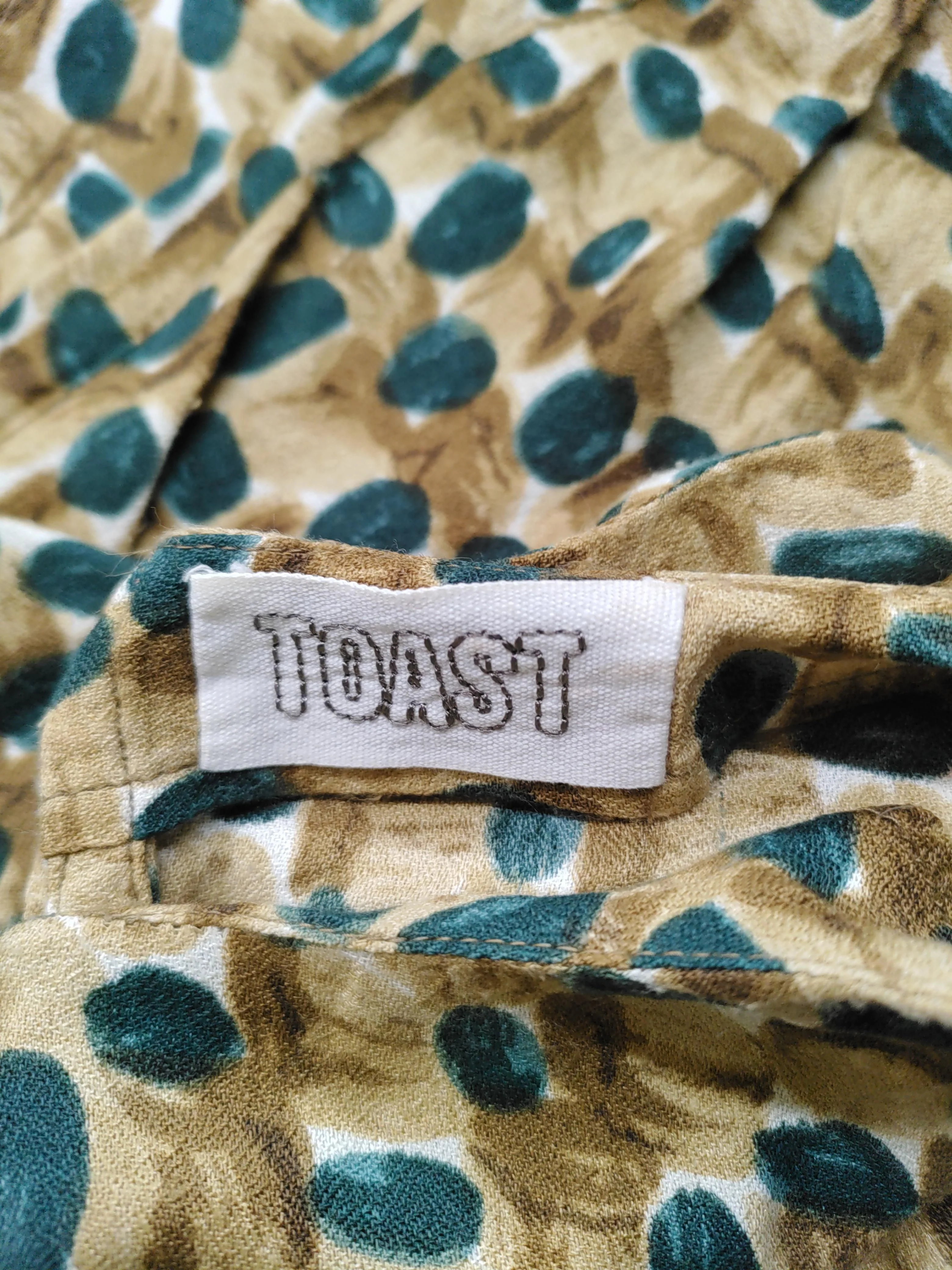 Toast Women's Blouse UK 14 Multi 100% Viscose 3/4 Sleeve Round Neck Basic - Image 5