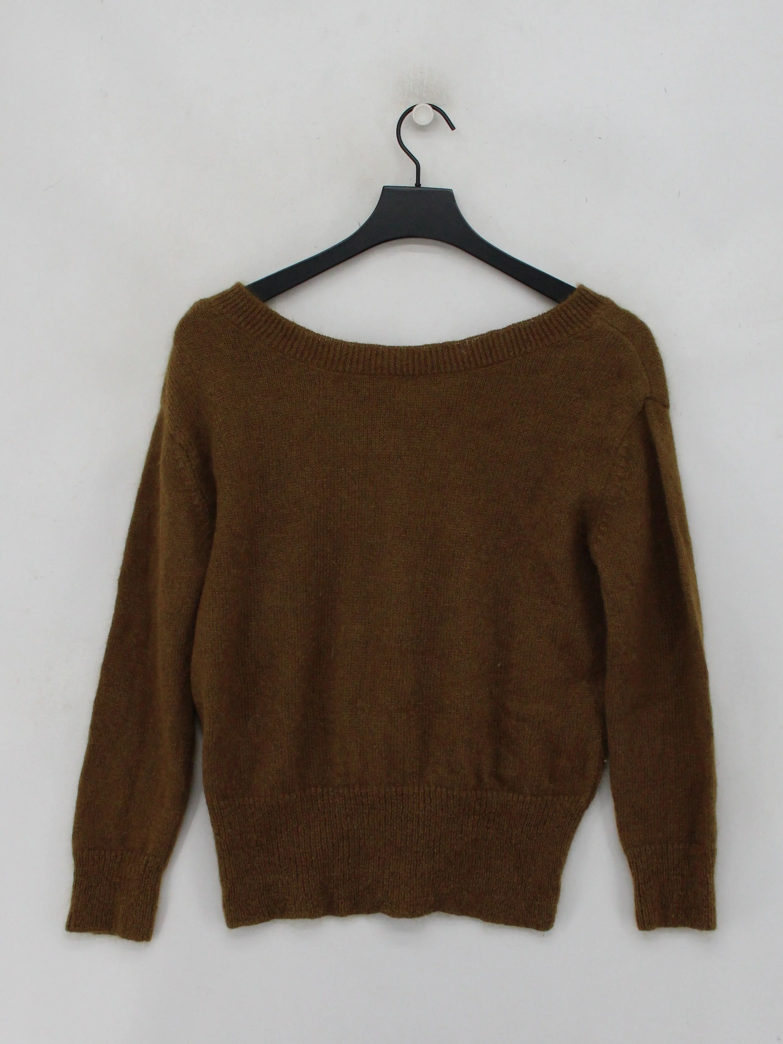 Toast Women's Jumper UK 12 Brown Mohair with Wool, Polyamide V-Neck Pullover - Image 2
