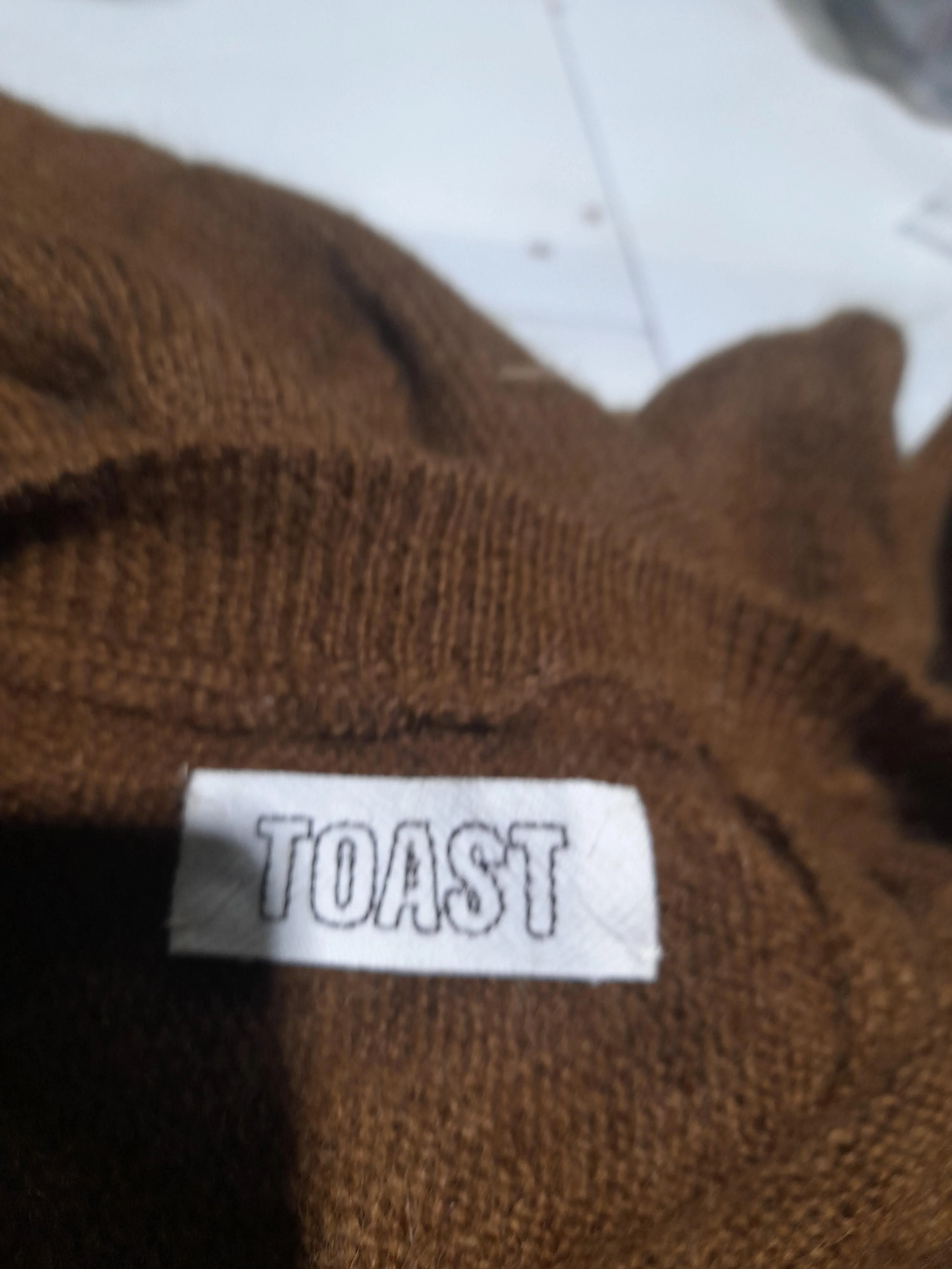 Toast Women's Jumper UK 12 Brown Mohair with Wool, Polyamide V-Neck Pullover - Image 5