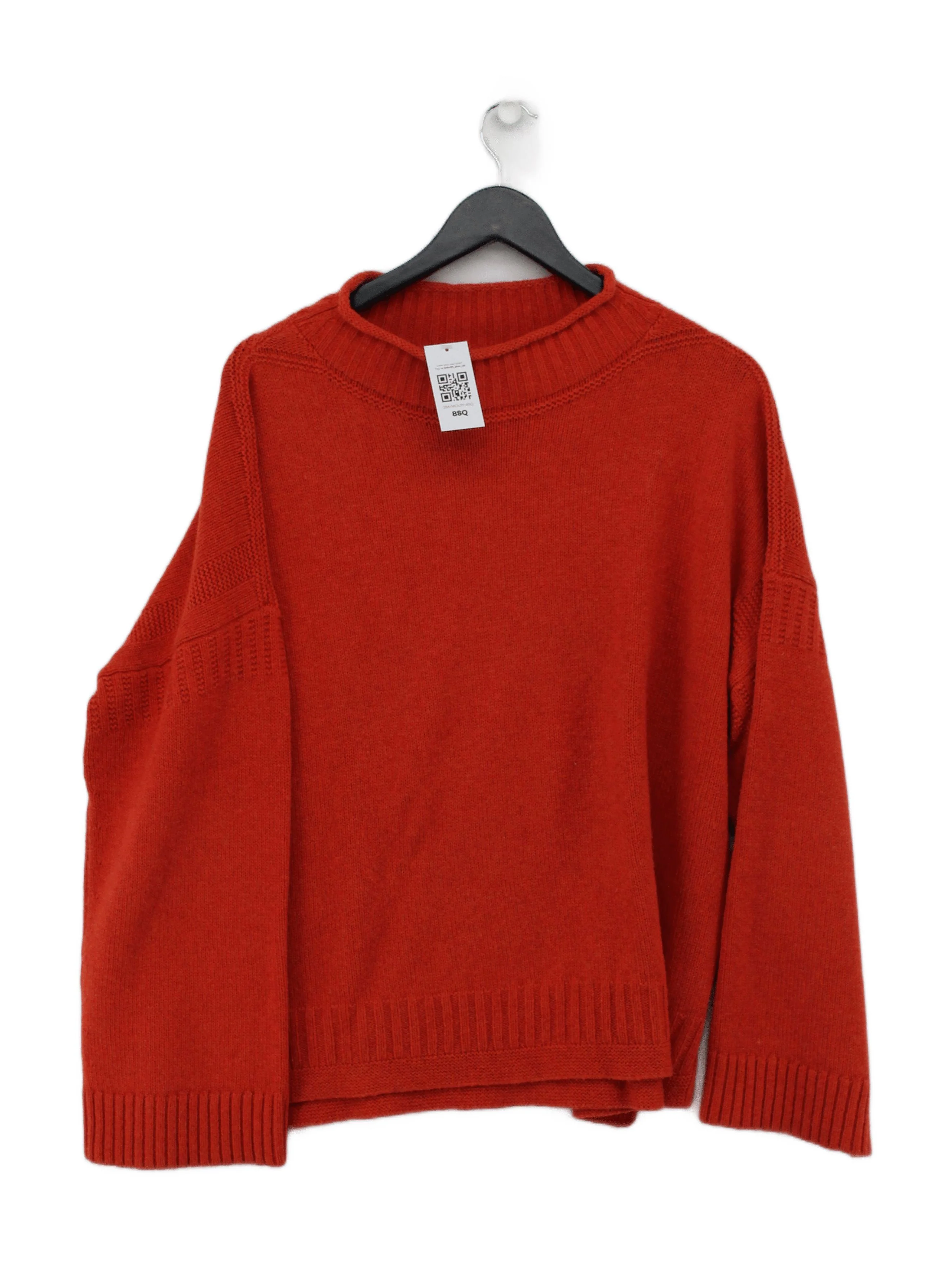 Toast Women's Jumper XL Orange Wool with Cotton High Neck Pullover