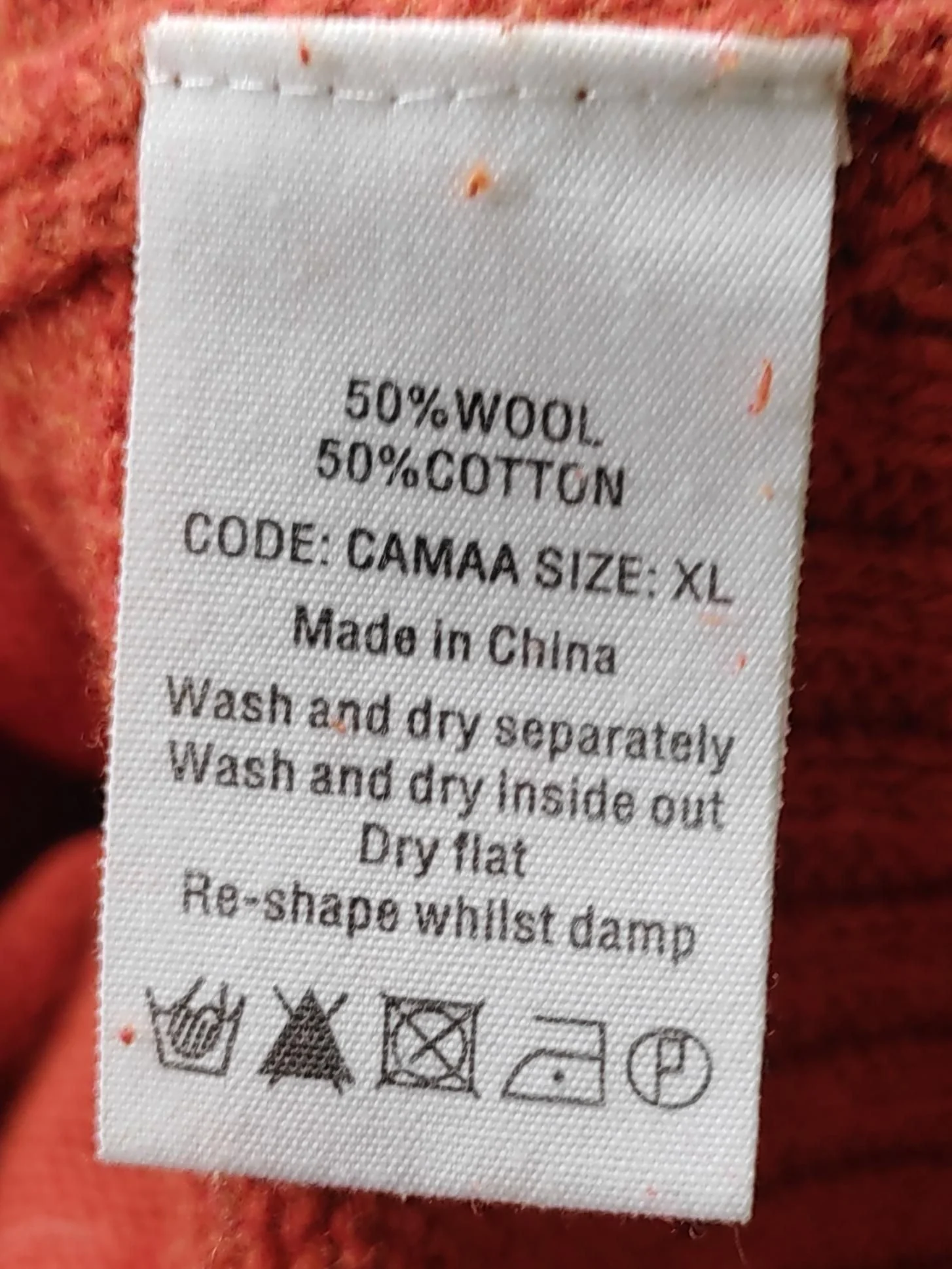 Toast Women's Jumper XL Orange Wool with Cotton High Neck Pullover - Image 6