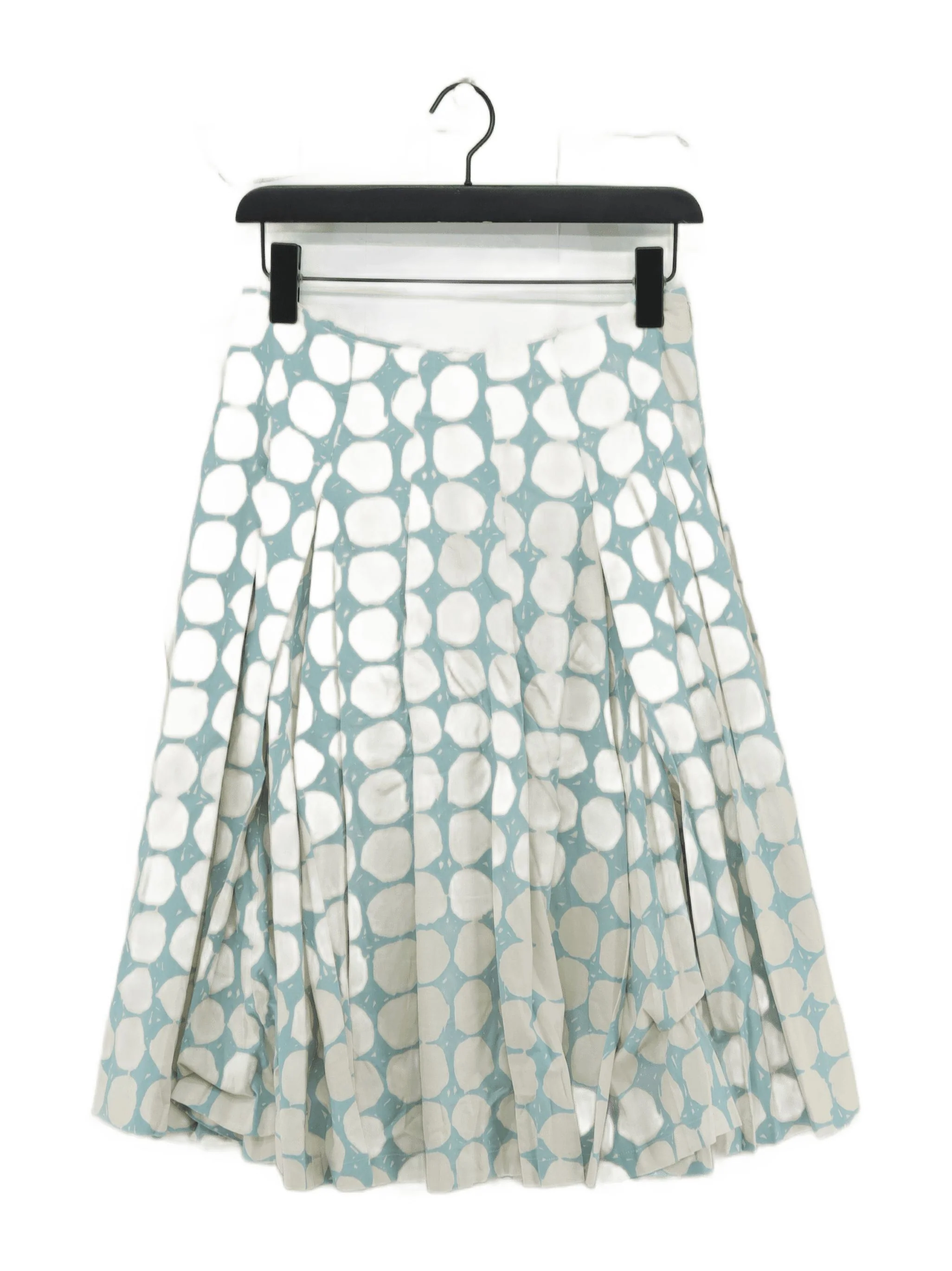 Toast Women's Midi Skirt UK 12 Blue Polkadot 100% Cotton Midi A-Line