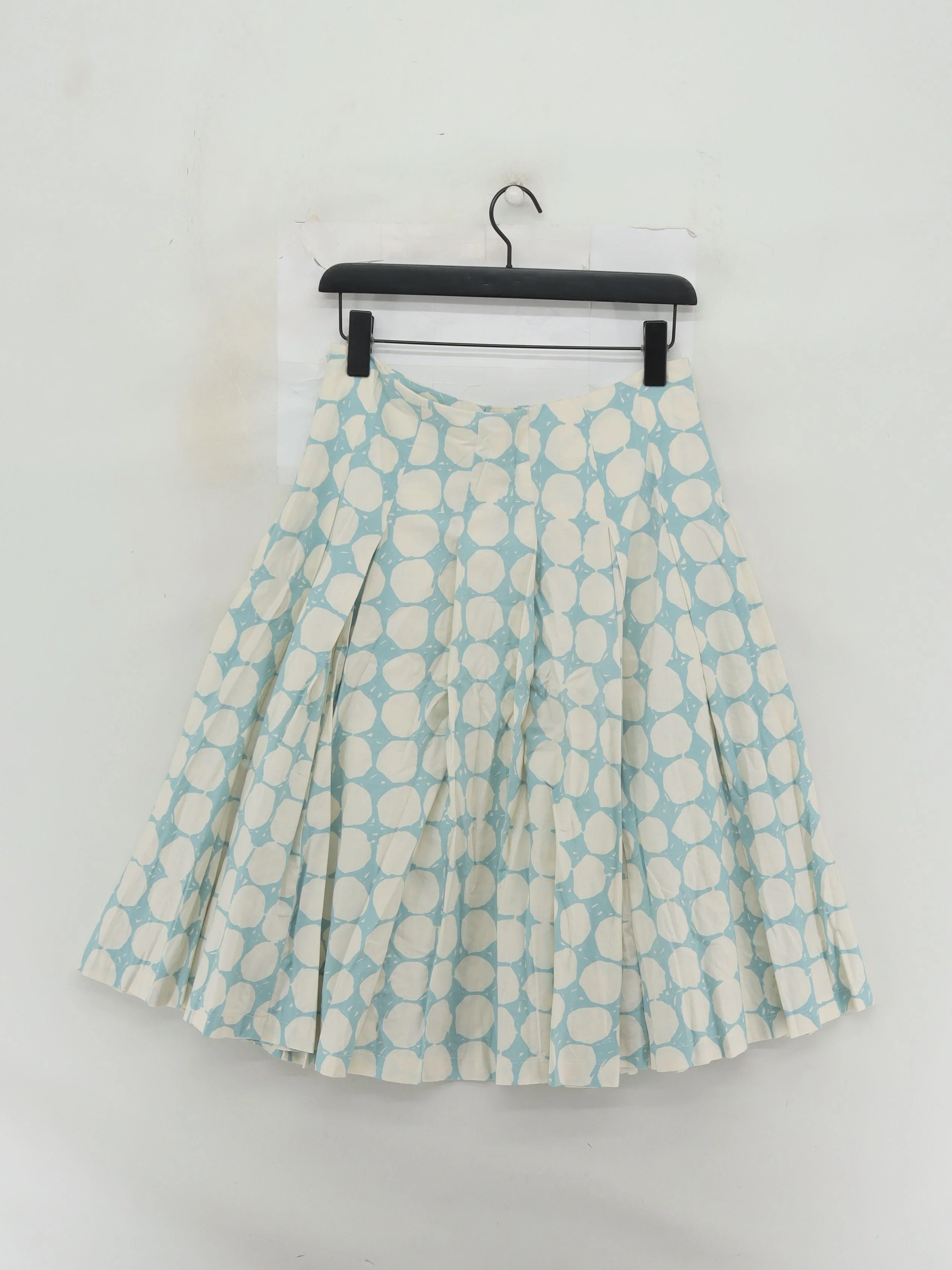 Toast Women's Midi Skirt UK 12 Blue Polkadot 100% Cotton Midi A-Line - Image 2