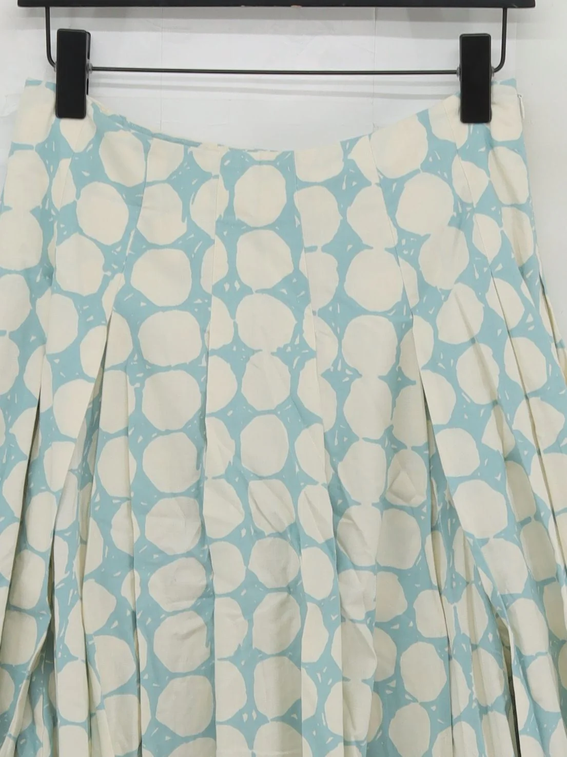 Toast Women's Midi Skirt UK 12 Blue Polkadot 100% Cotton Midi A-Line - Image 3