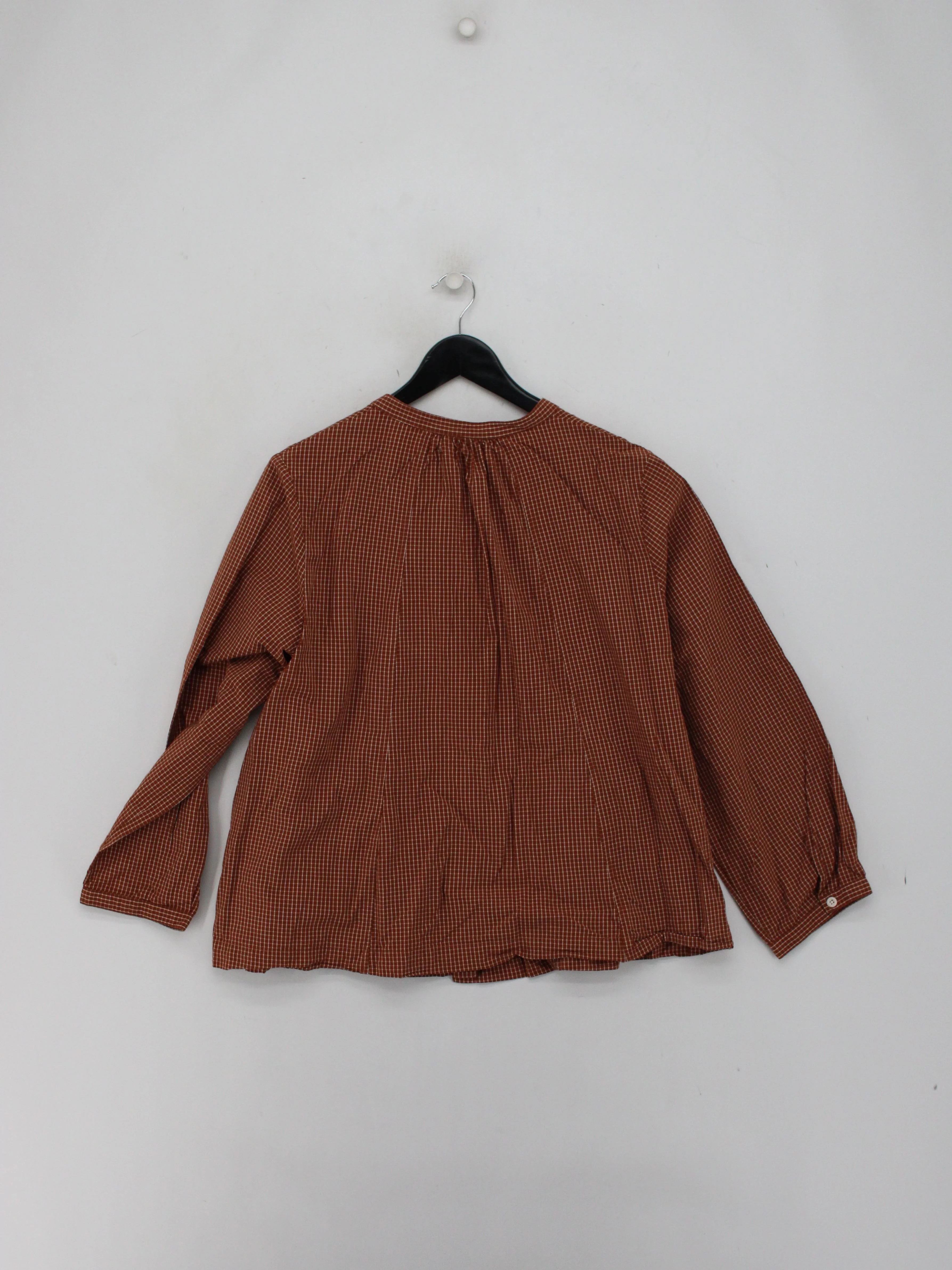 Toast Women's Shirt L Brown Striped 100% Cotton Long Sleeve Round Neck Basic - Image 2