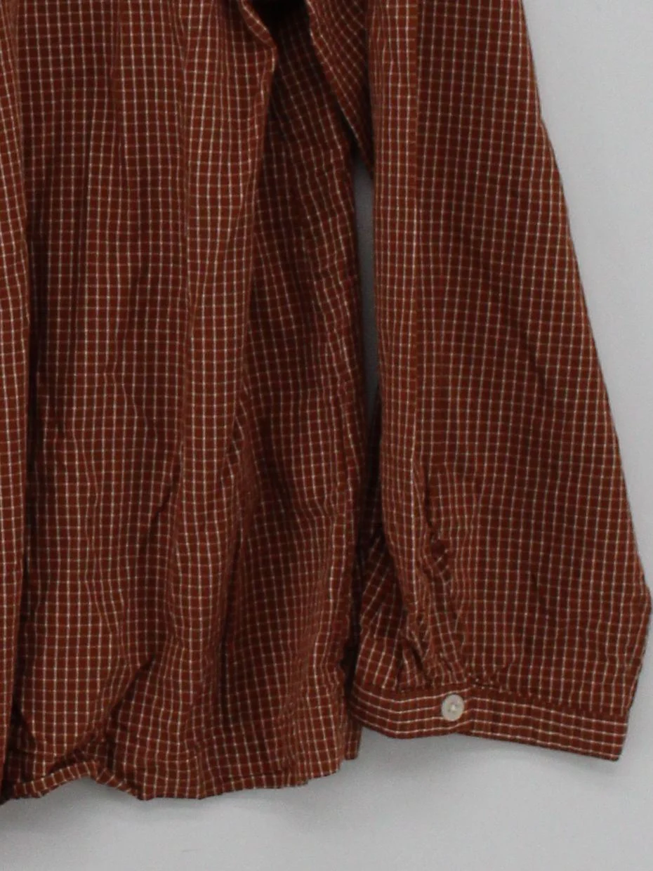 Toast Women's Shirt L Brown Striped 100% Cotton Long Sleeve Round Neck Basic - Image 4