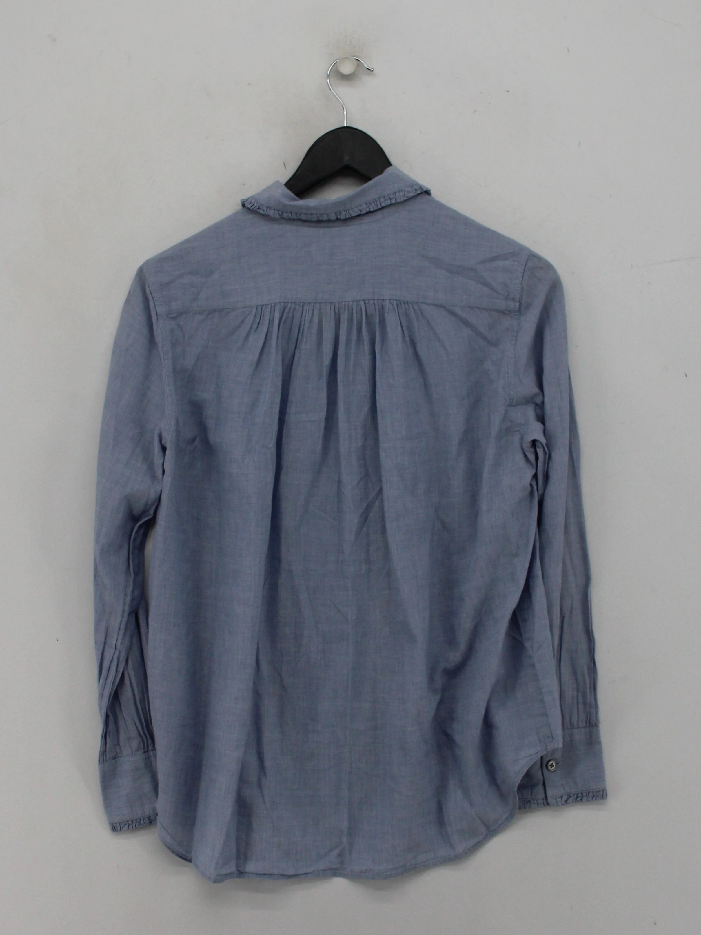 Toast Women's Shirt UK 12 Blue 100% Cotton Long Sleeve Collared Basic - Image 2