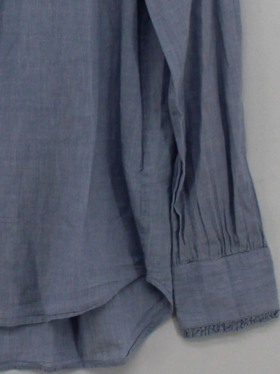 Toast Women's Shirt UK 12 Blue 100% Cotton Long Sleeve Collared Basic - Image 4