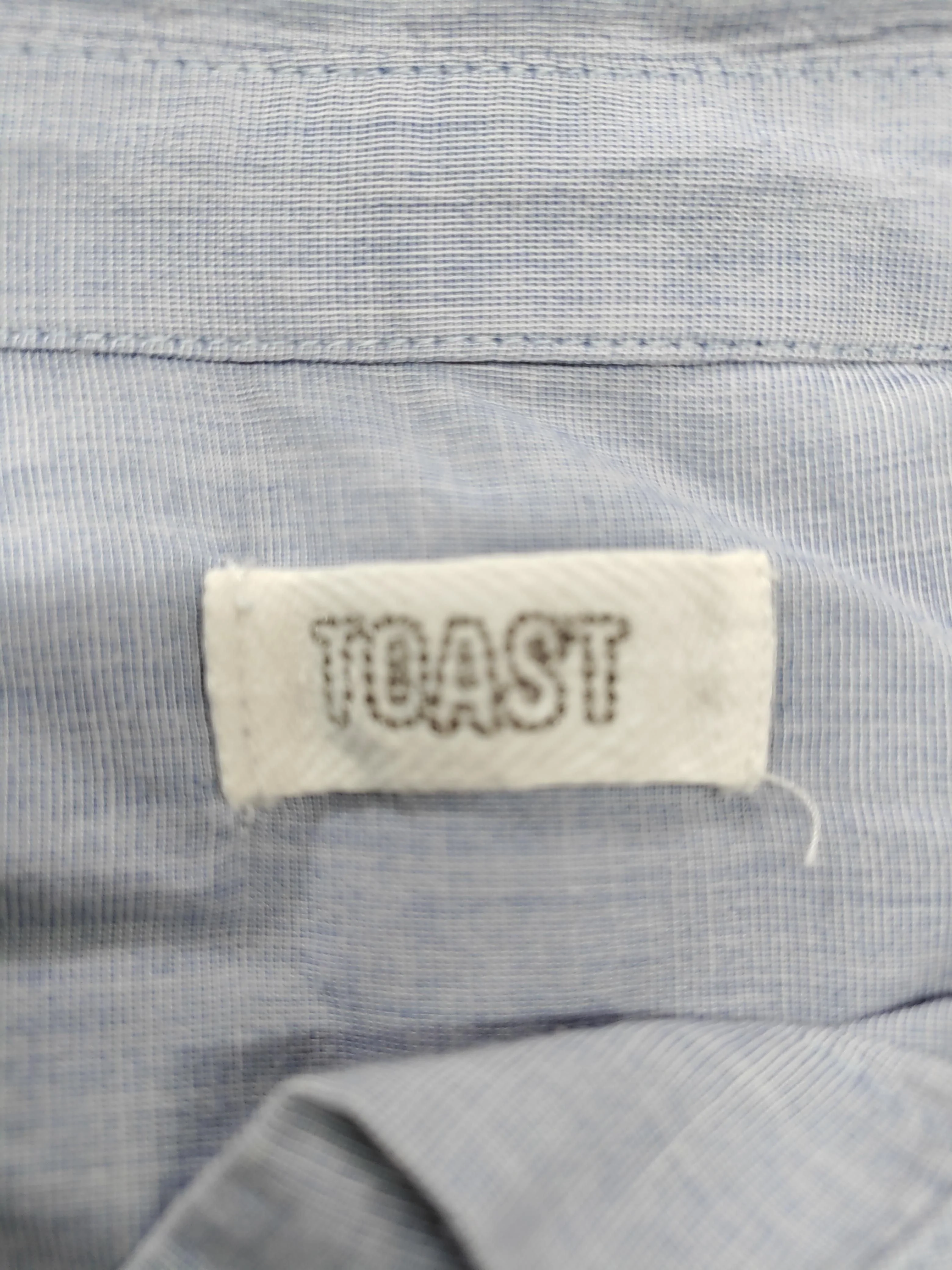 Toast Women's Shirt UK 12 Blue 100% Cotton Long Sleeve Collared Basic - Image 5