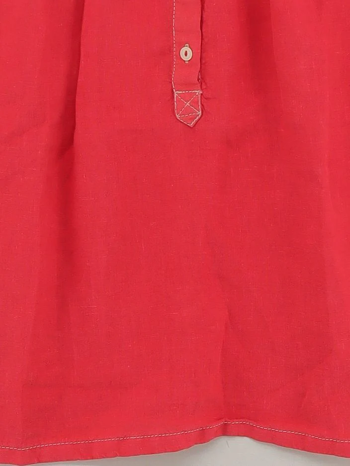 Toast Women's T-Shirt S Red 100% Linen Short Sleeve Round Neck Basic - Image 4