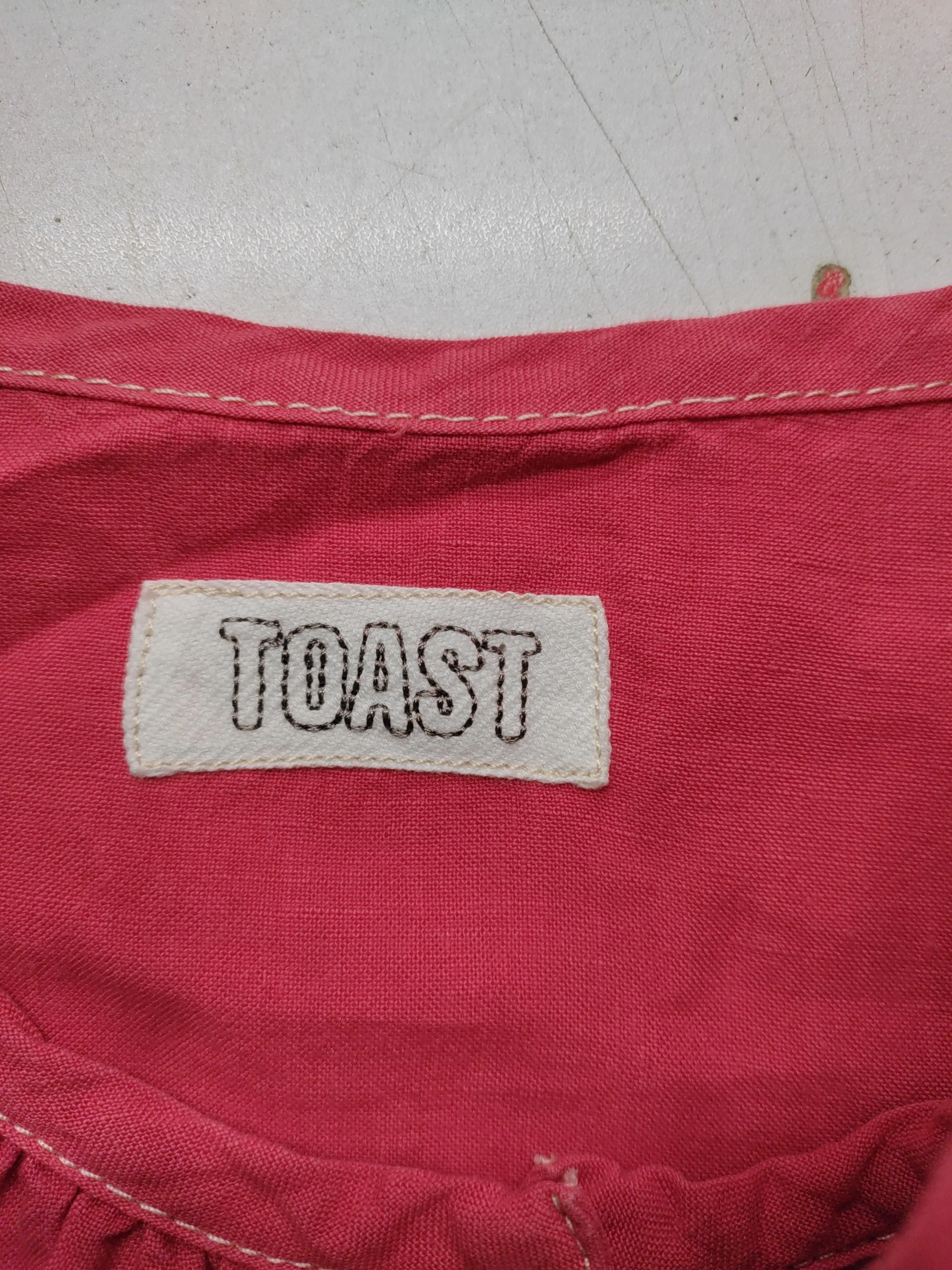 Toast Women's T-Shirt S Red 100% Linen Short Sleeve Round Neck Basic - Image 5