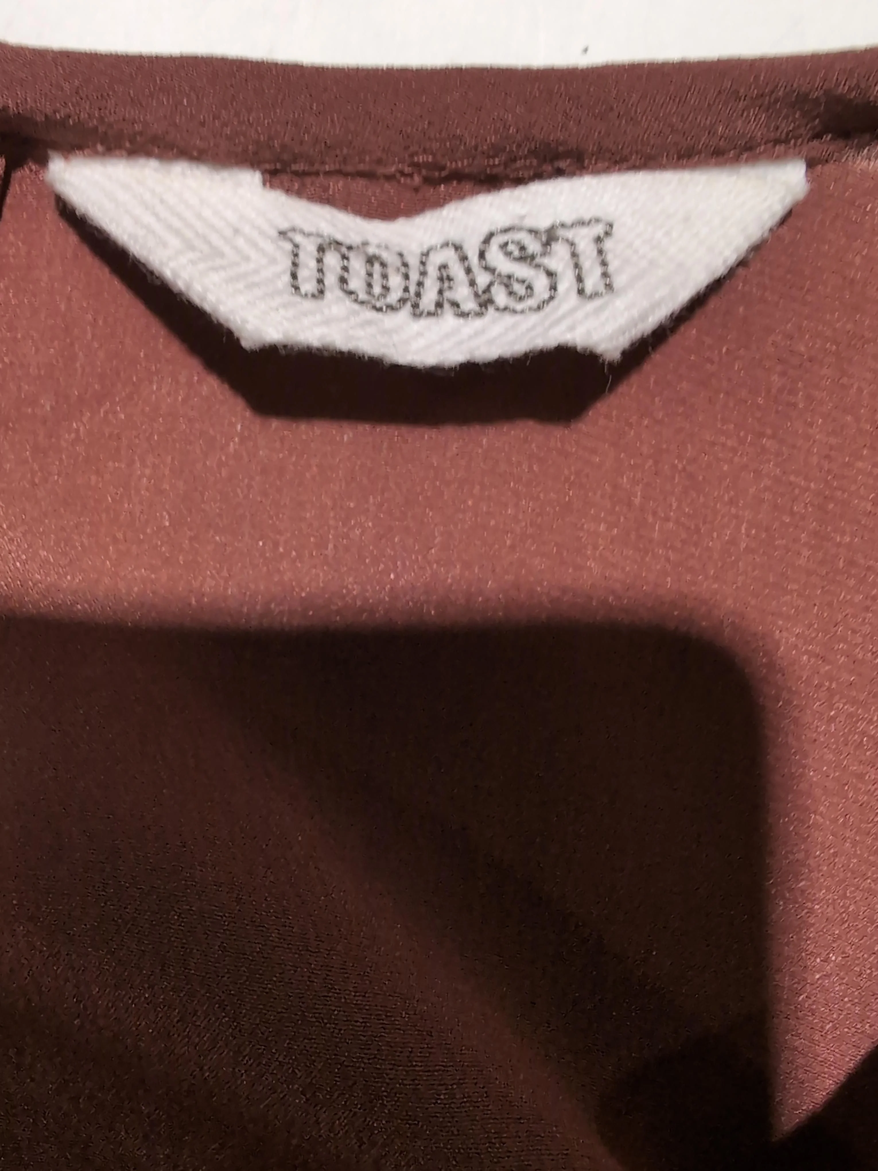 Toast Women's Top UK 12 Brown 100% Silk Long Sleeve Round Neck Basic - Image 5