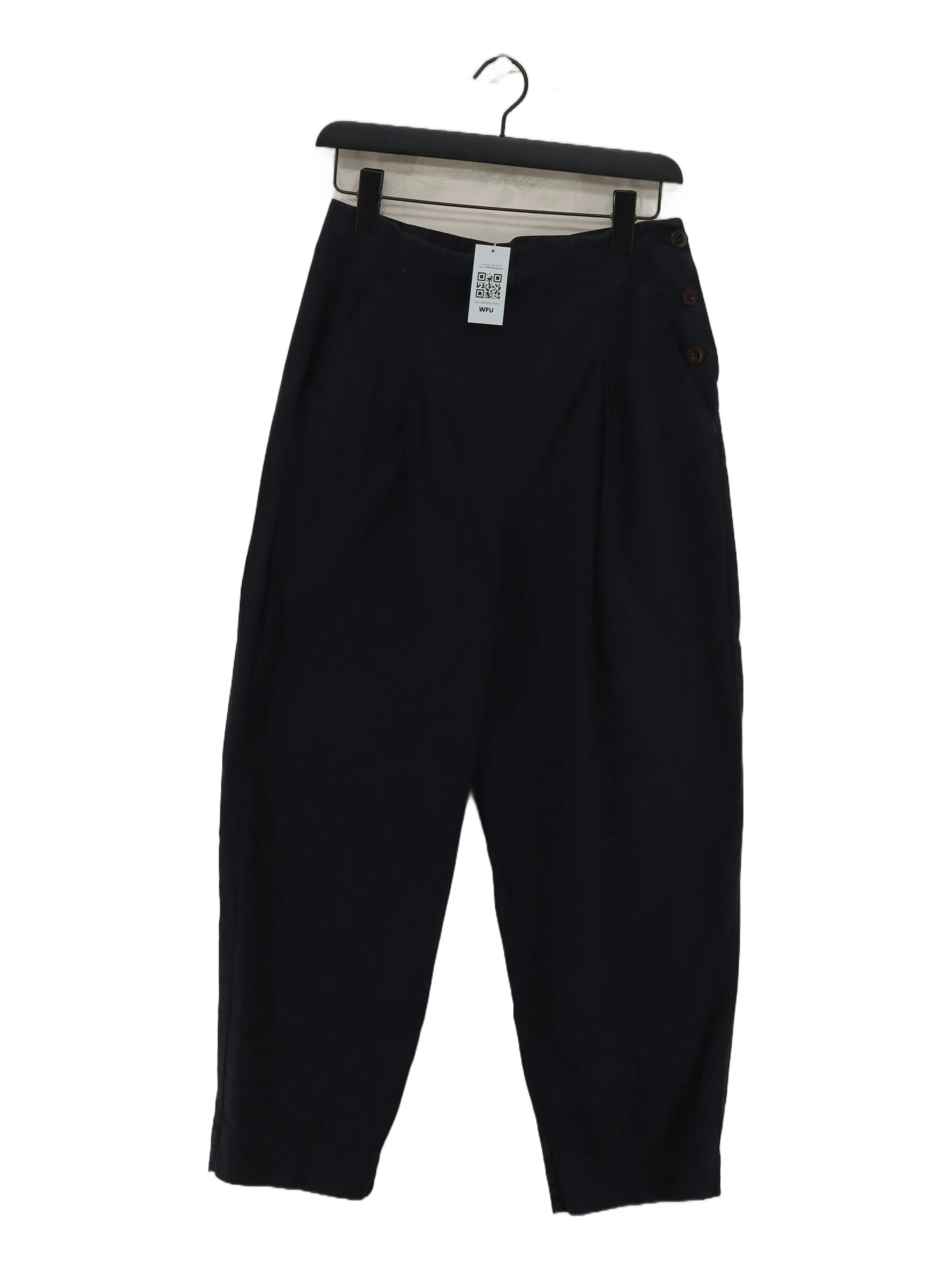 Toast Women's Trousers S Black 100% Cotton Wide-Leg Cropped