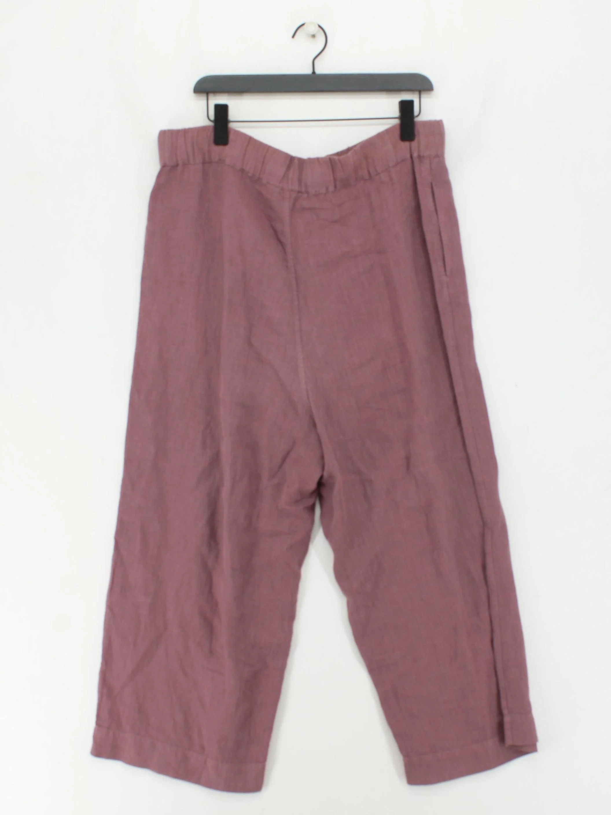 Toast Women's Trousers S Purple 100% Linen Wide-Leg Capri - Image 2