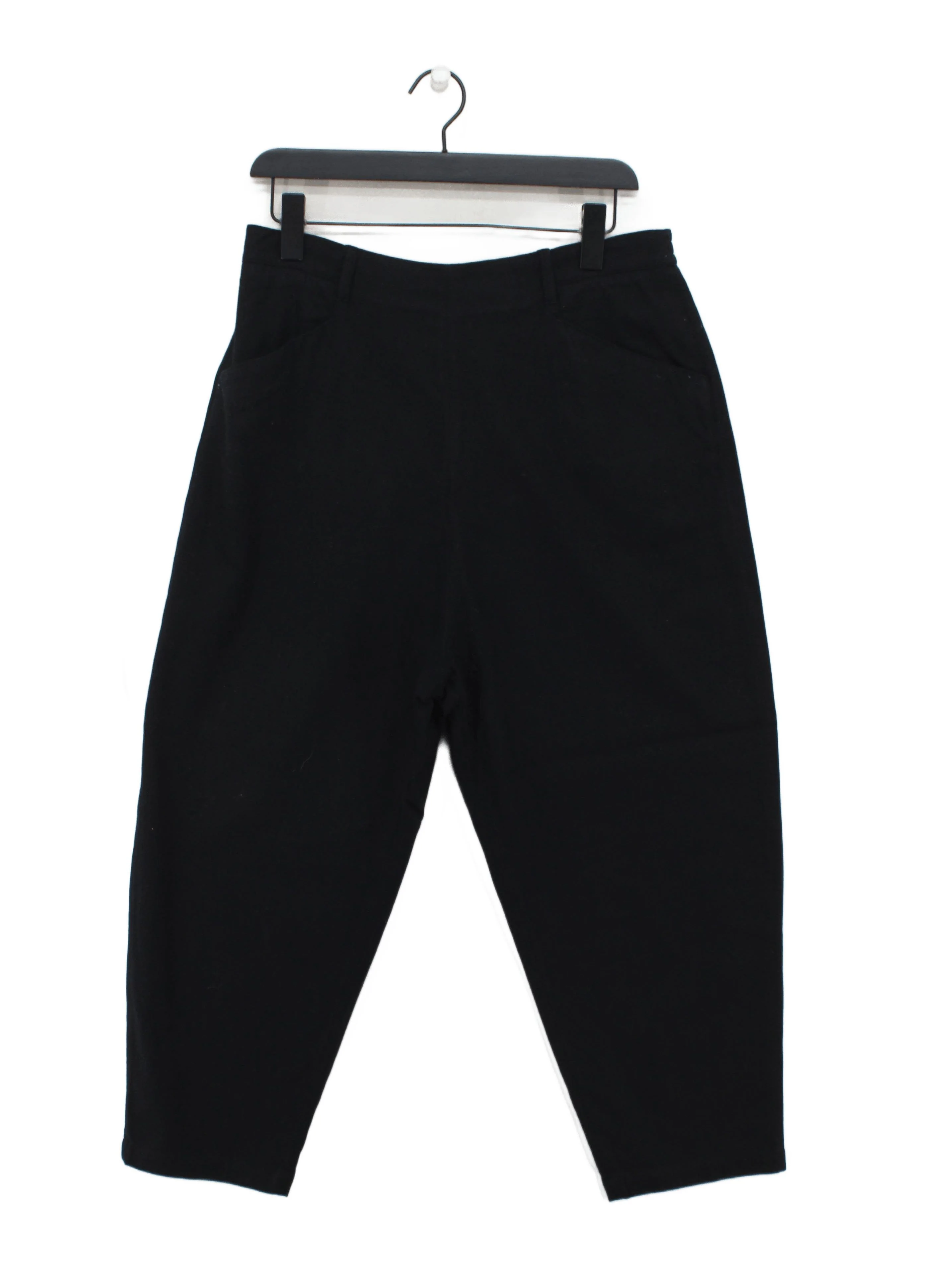 Toast Women's Trousers UK 12 Black Wool with Elastane Tapered Cropped