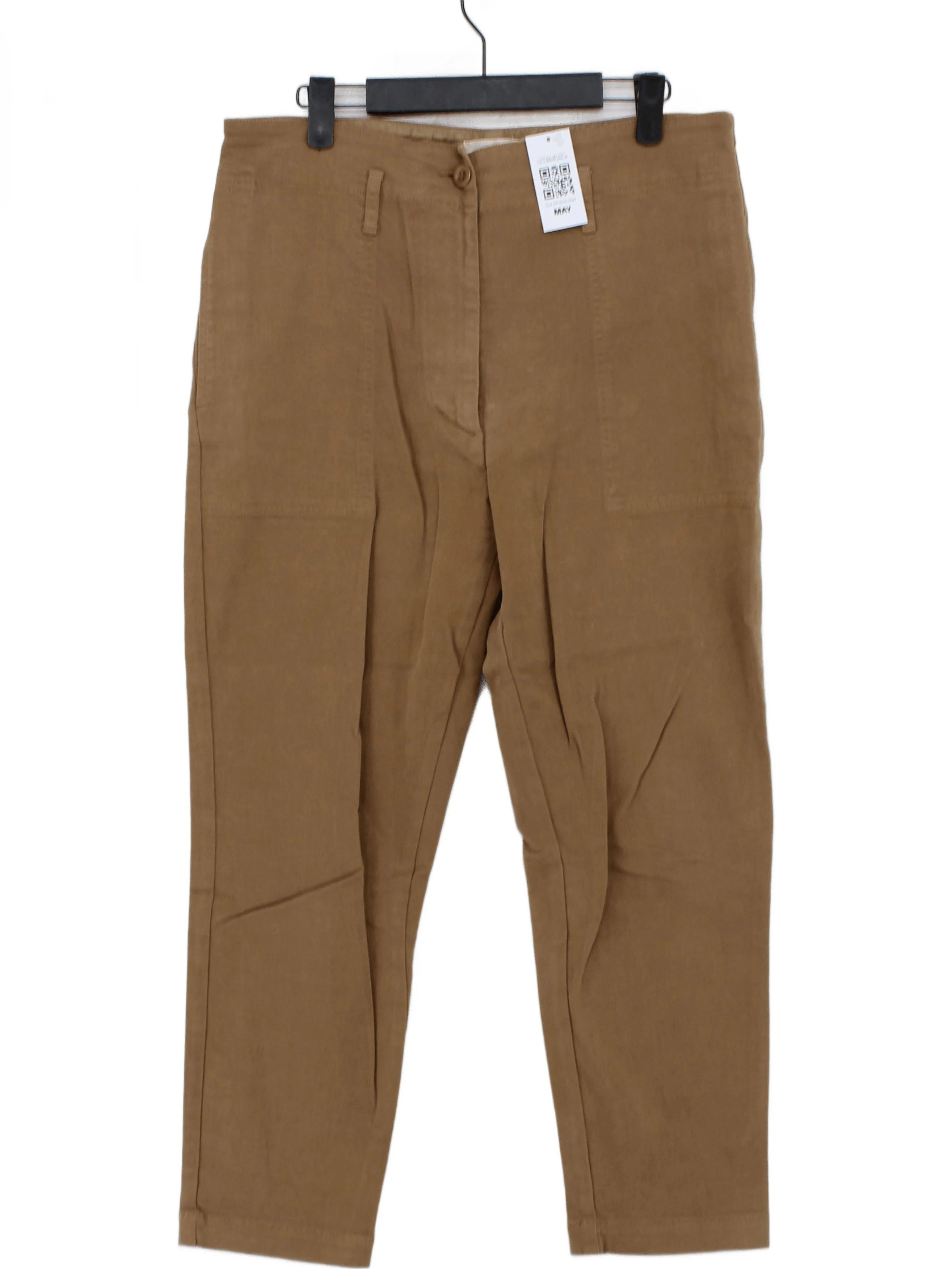 Toast Women's Trousers UK 12 Brown Cotton with Elastane Straight Chino