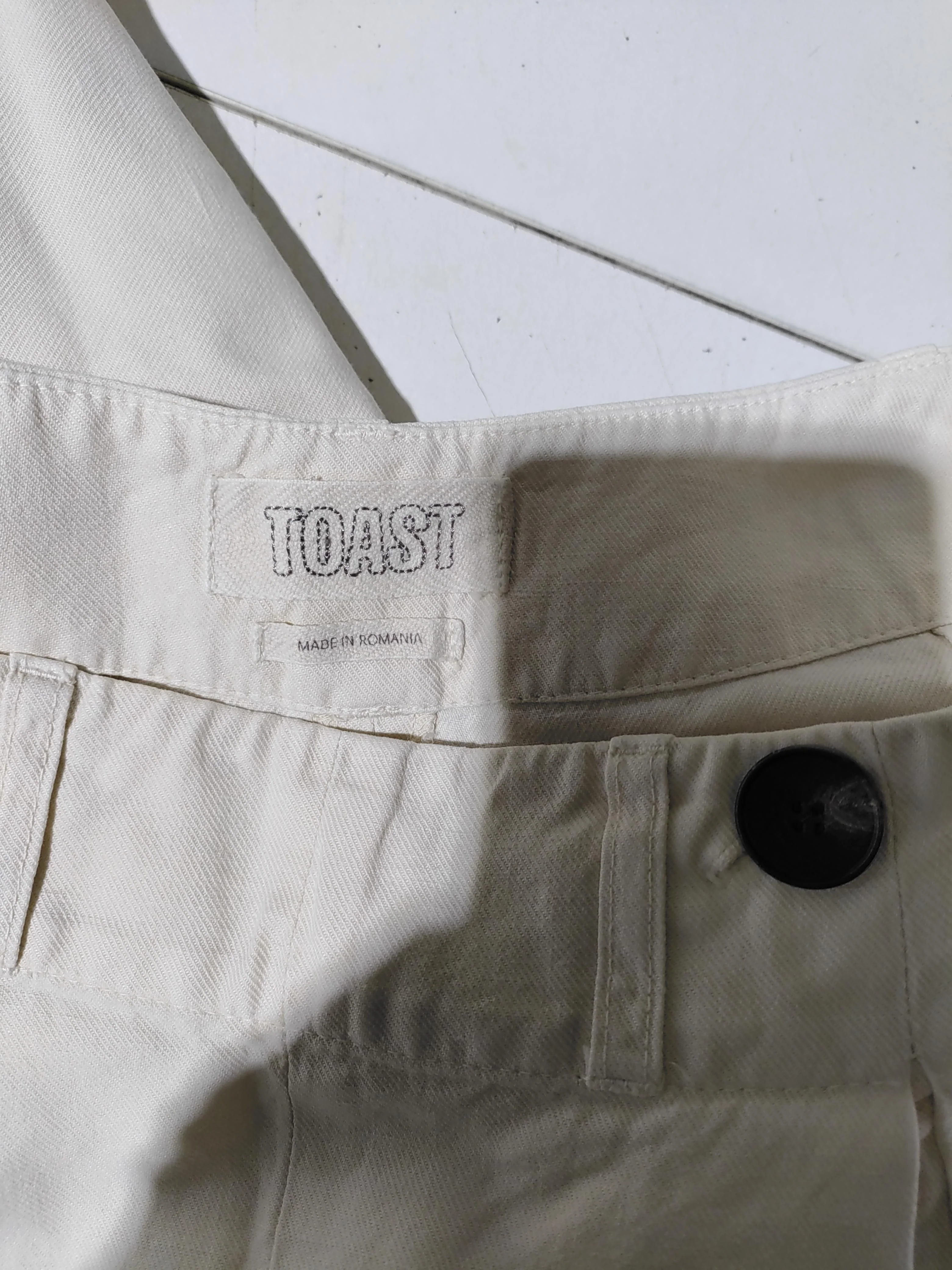 Toast Women's Trousers UK 8 Cream Cotton with Linen Wide-Leg Cropped - Image 7