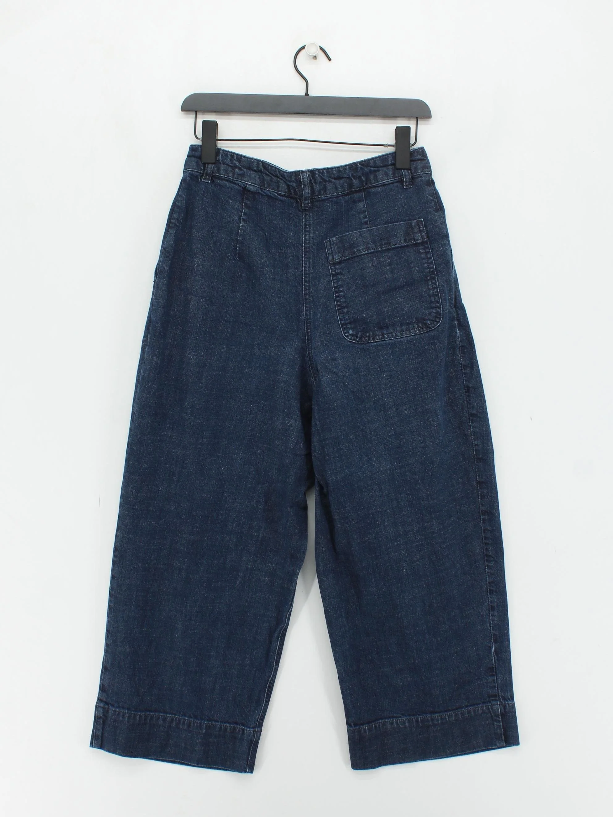 Toast Women's Trousers W 28 in Blue 100% Cotton Wide-Leg Cropped - Image 2