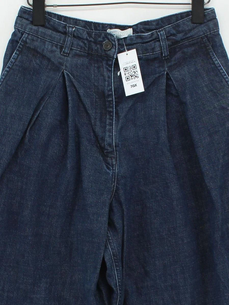 Toast Women's Trousers W 28 in Blue 100% Cotton Wide-Leg Cropped - Image 3