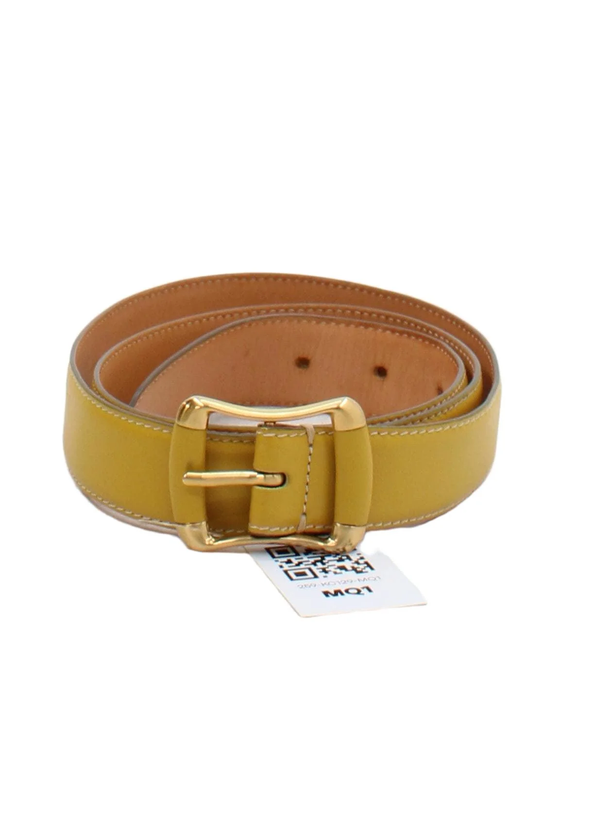 Tod's Men's Belt Yellow 100% Leather Dress Belt