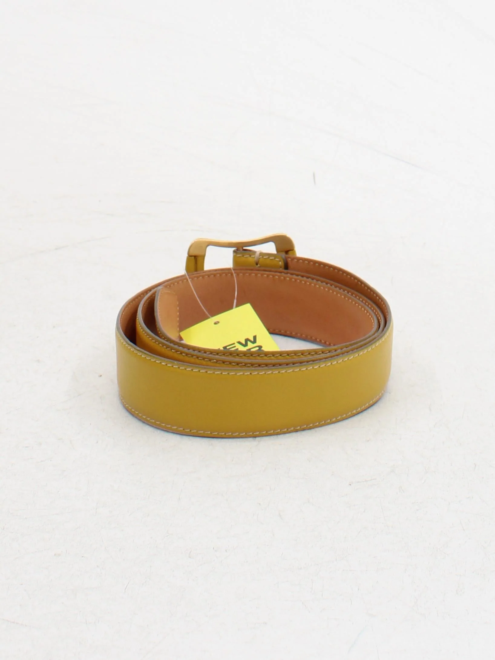Tod's Men's Belt Yellow 100% Leather Dress Belt - Image 2